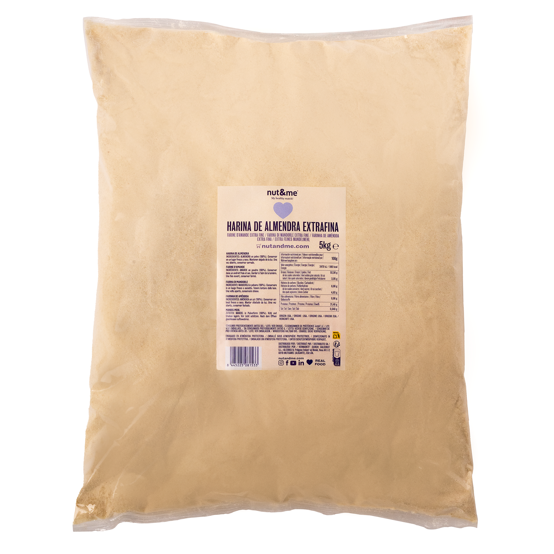 Harina de almendra extrafina Real Fooding 1kg