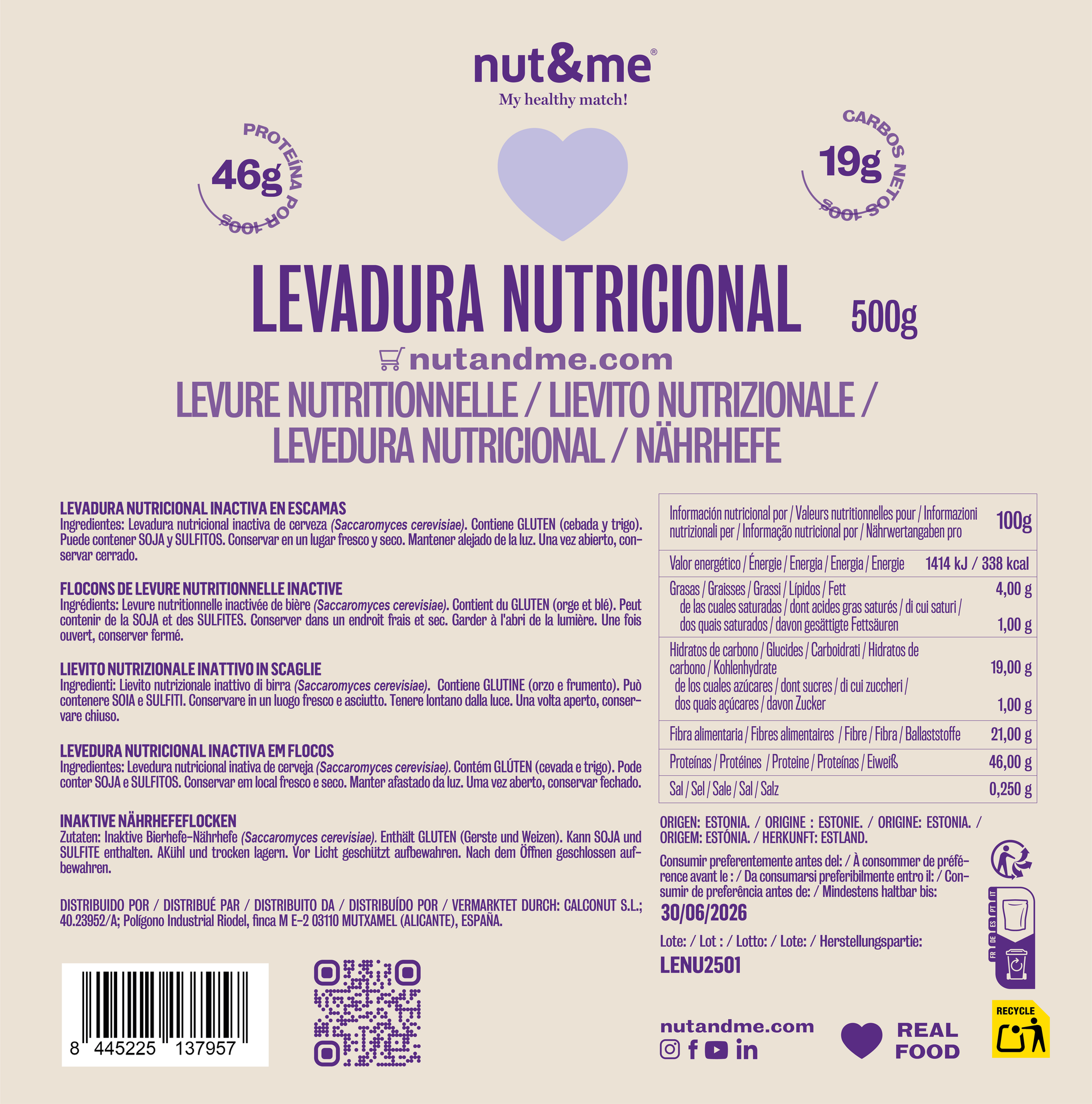 Levadura nutricional 500g