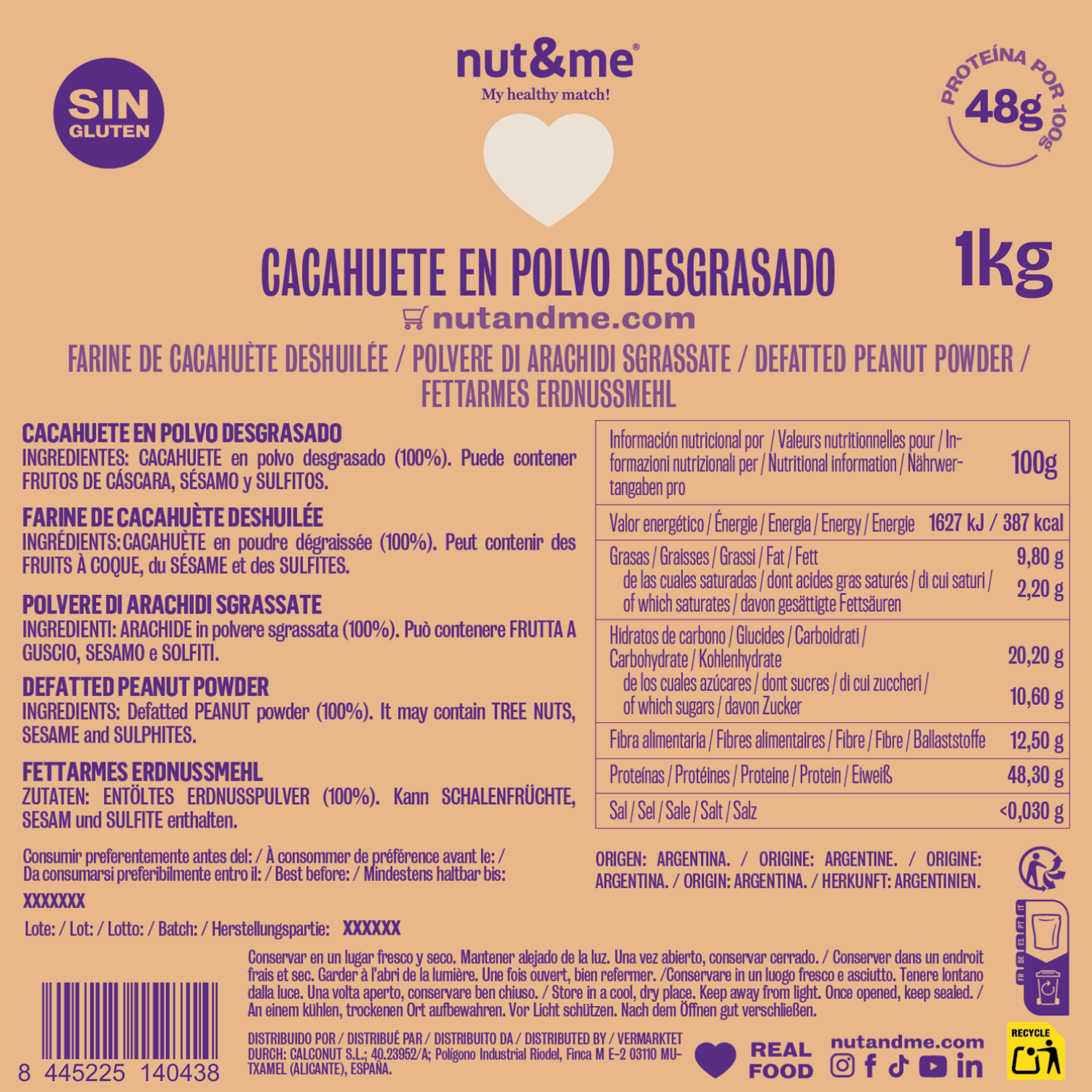 Polvo de cacahuete desgrasado 200g