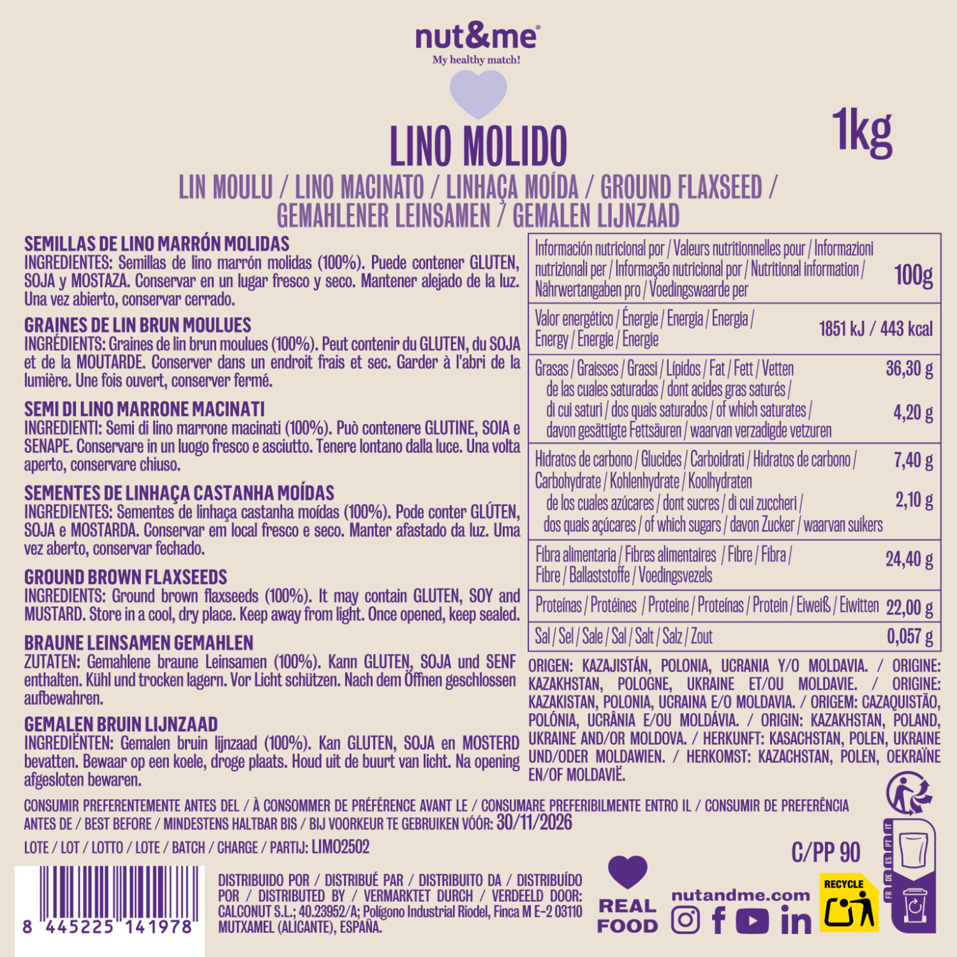Lino molido 1kg