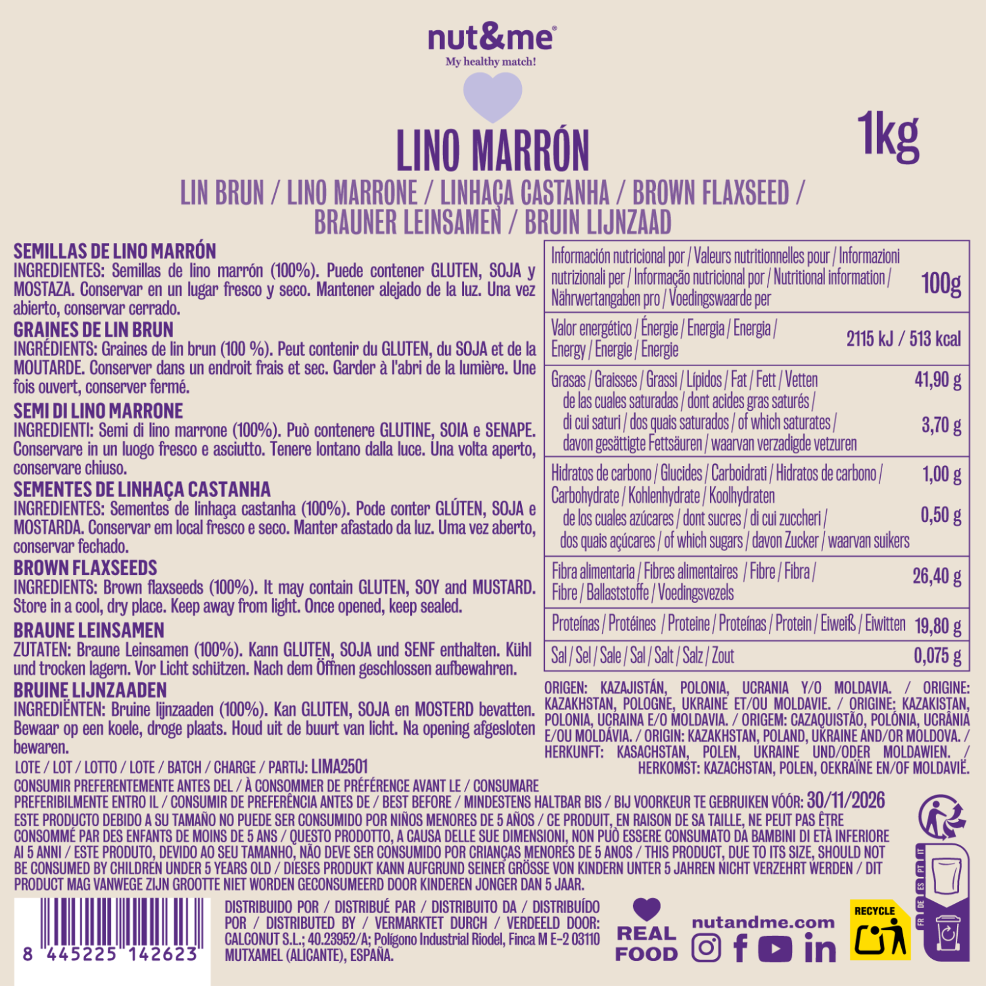Lino marron 1kg