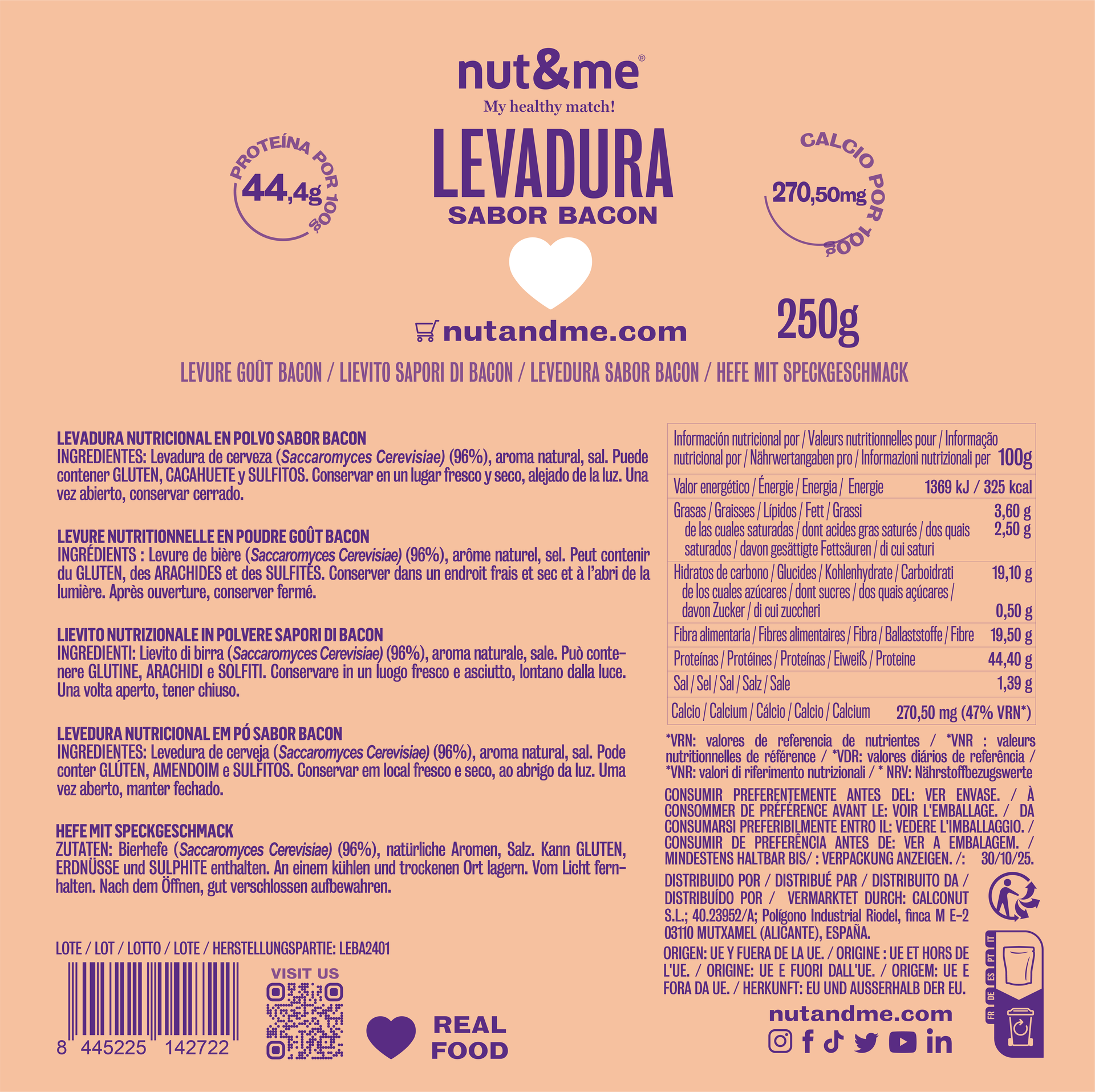 Levadura sabor bacon 250g