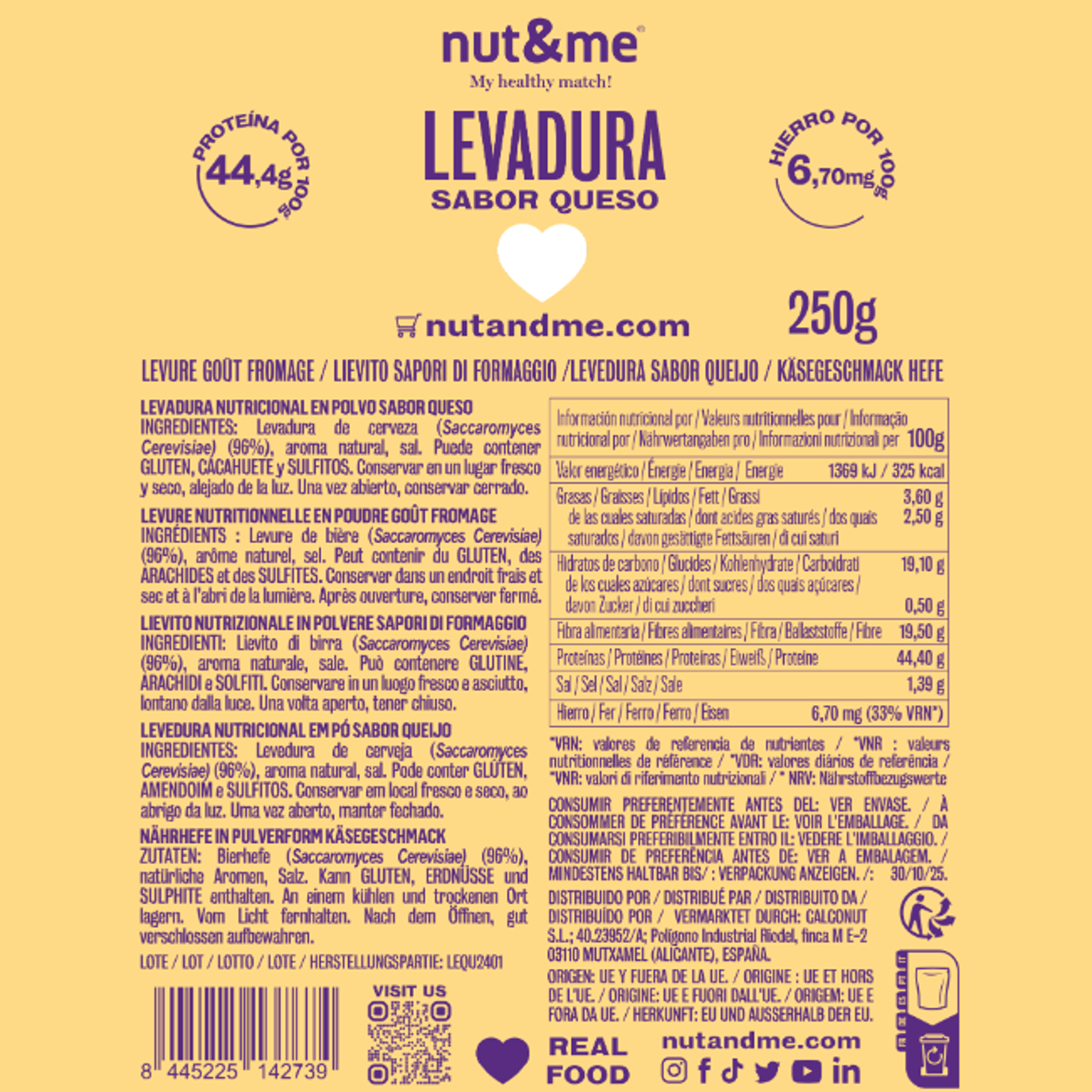 Levadura sabor queso 250g