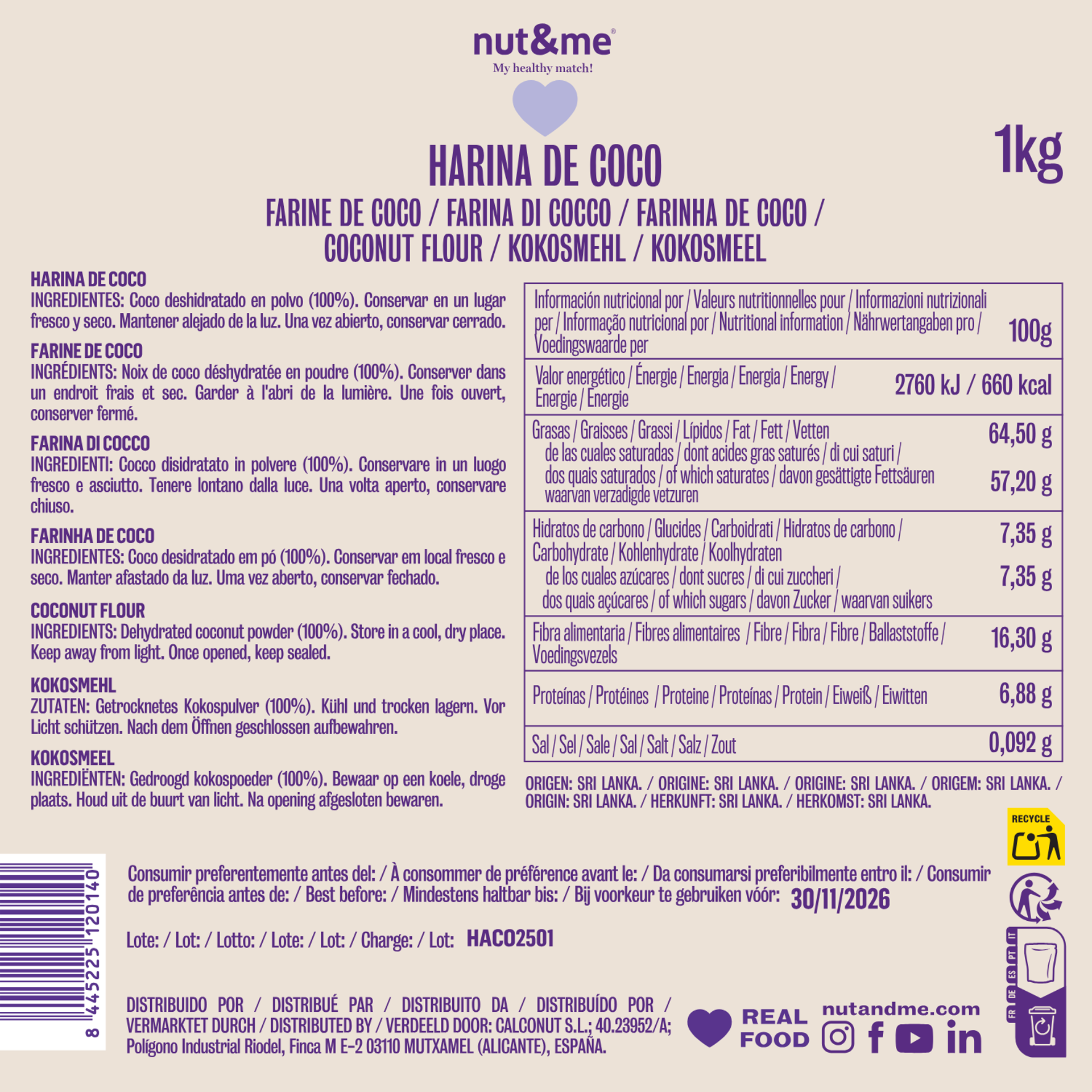 Harina de coco 1kg