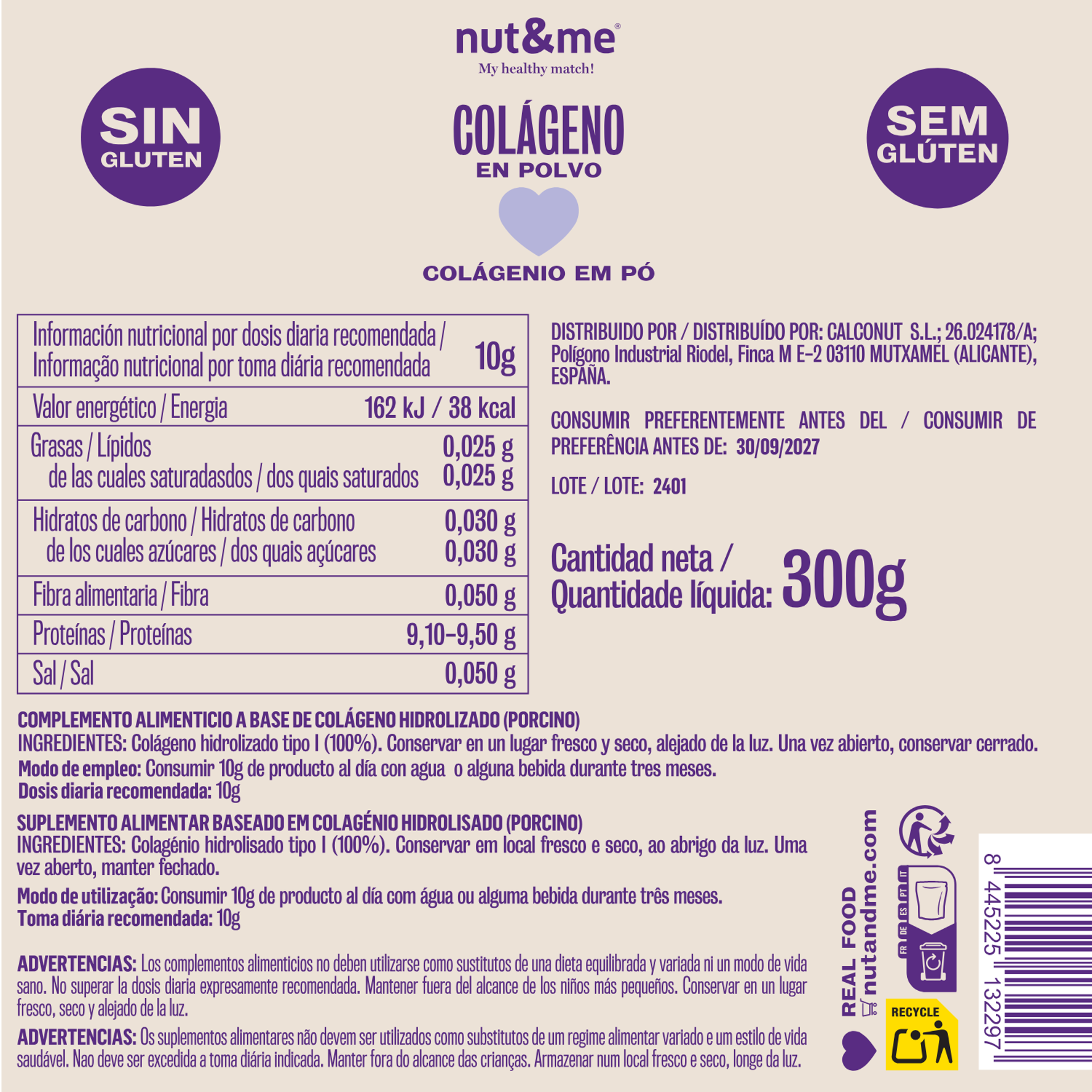 Colageno en polvo 300g
