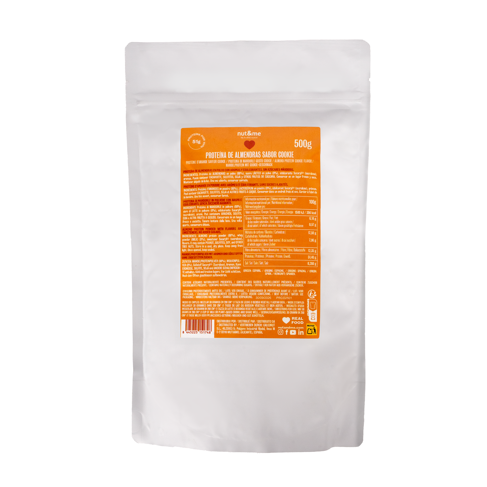 Proteina de almendra sabor cookie 500g