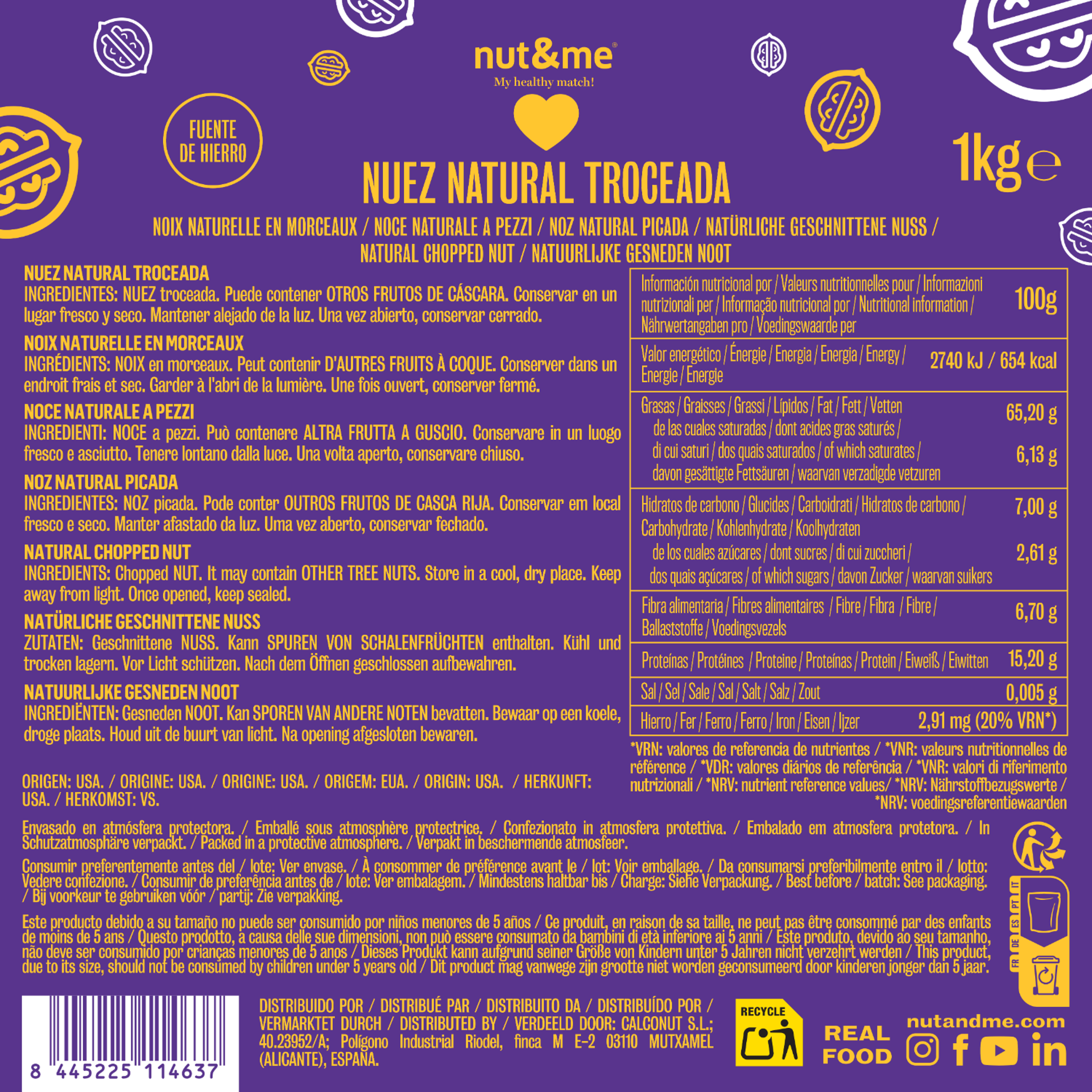 Nuez natural a trozos 150g