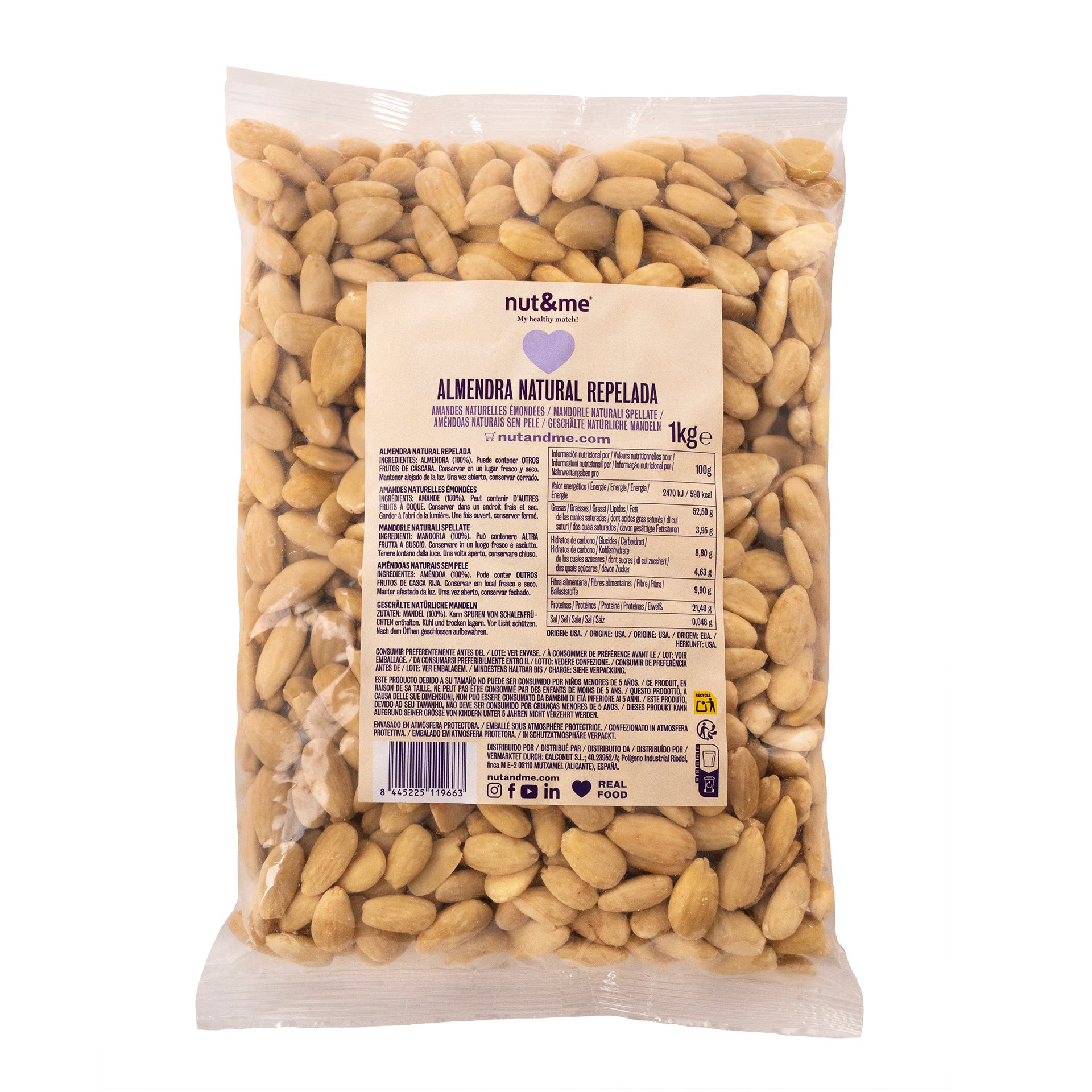 Almendra natural repelada 1kg