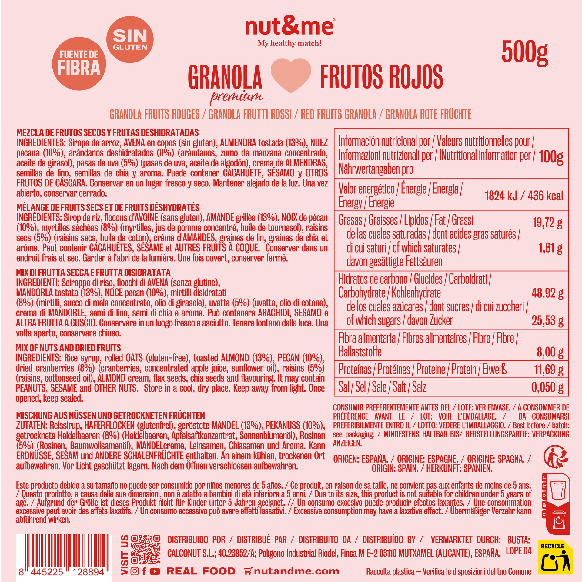 Granola frutos rojos