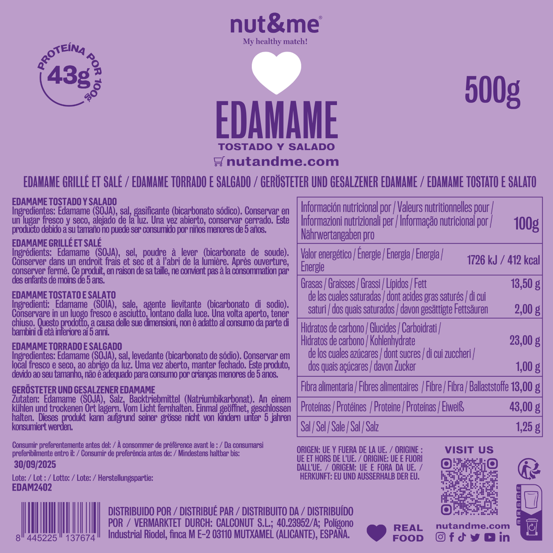 Edamame tostado y salado 500g