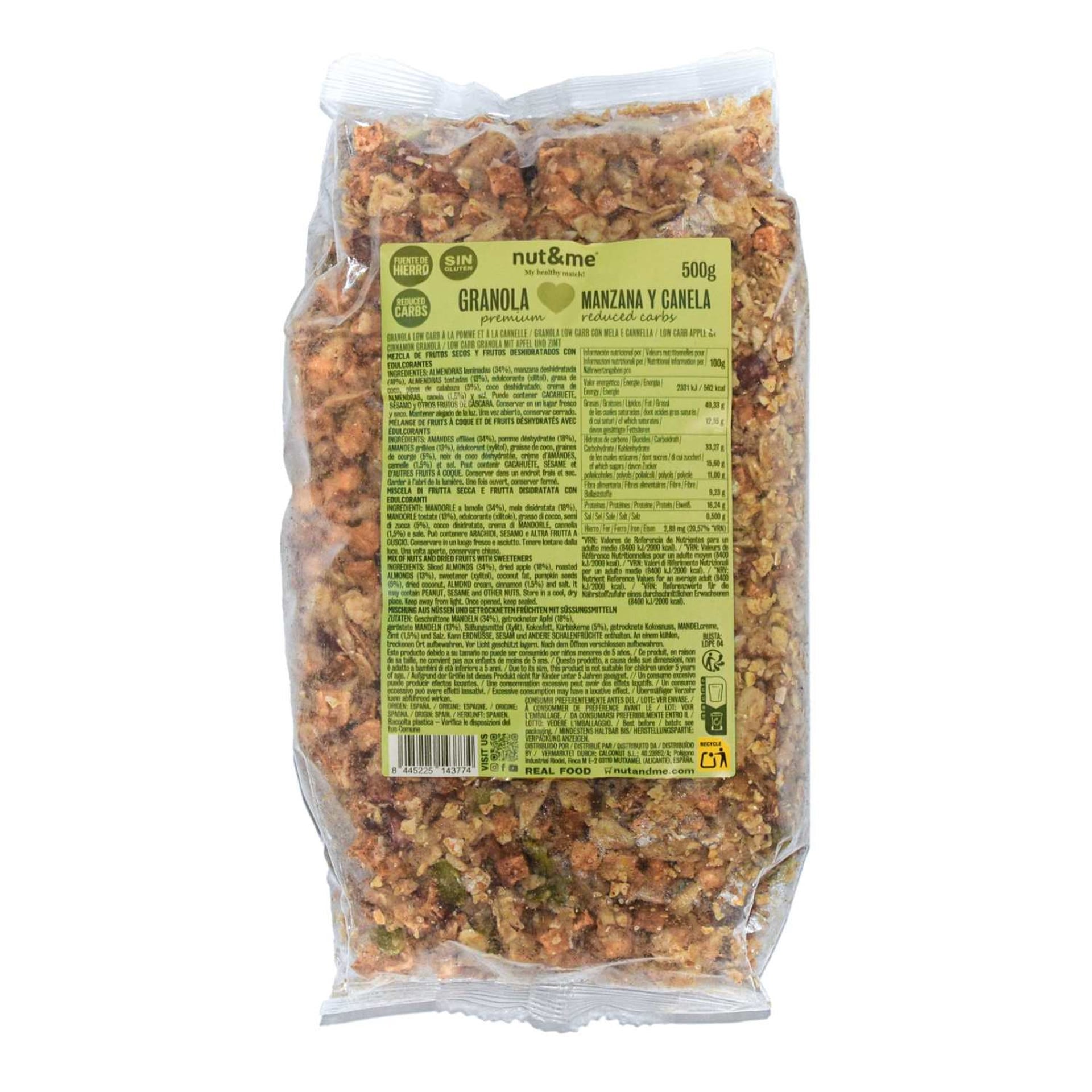 Granola low carb de manzana y canela 500g