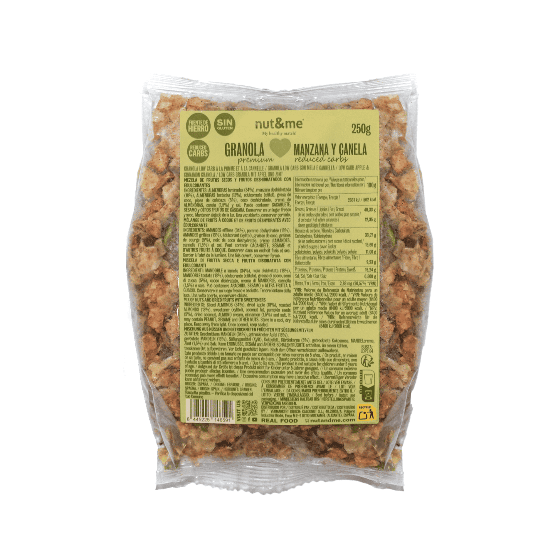 Granola low carb de manzana y canela 250g