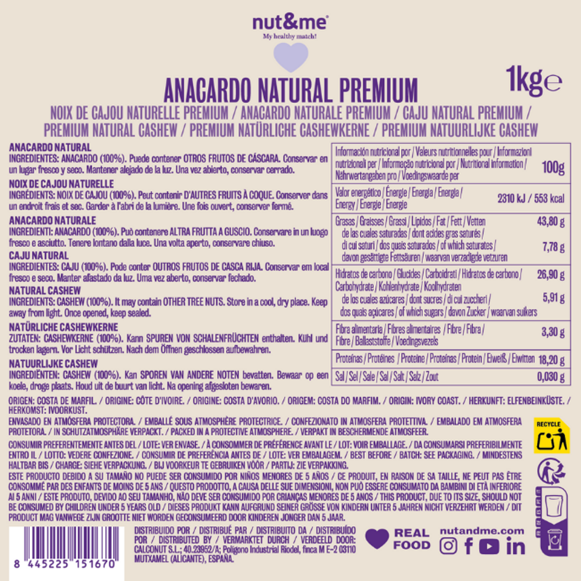 Anacardo natural premium