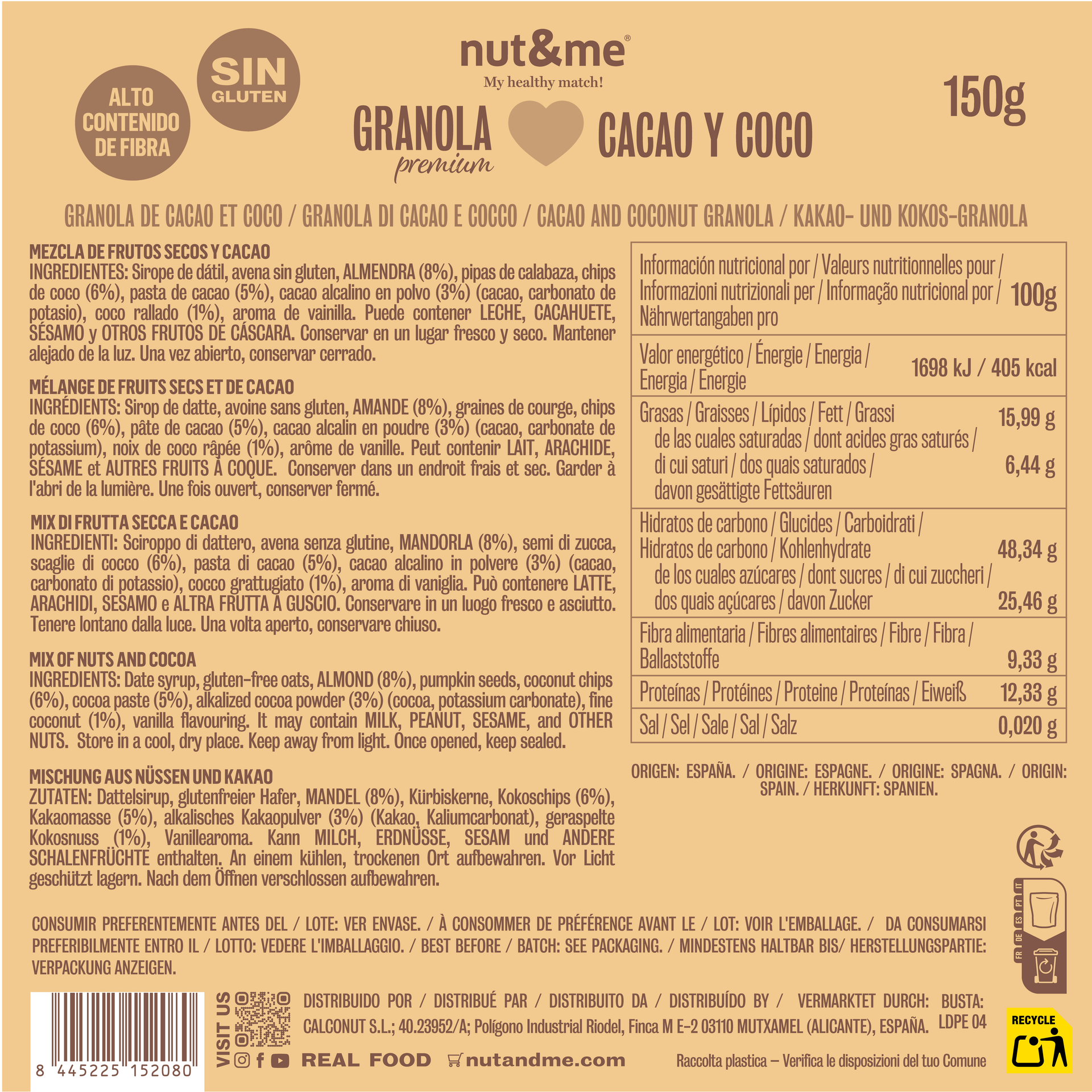 Granola coco y cacao