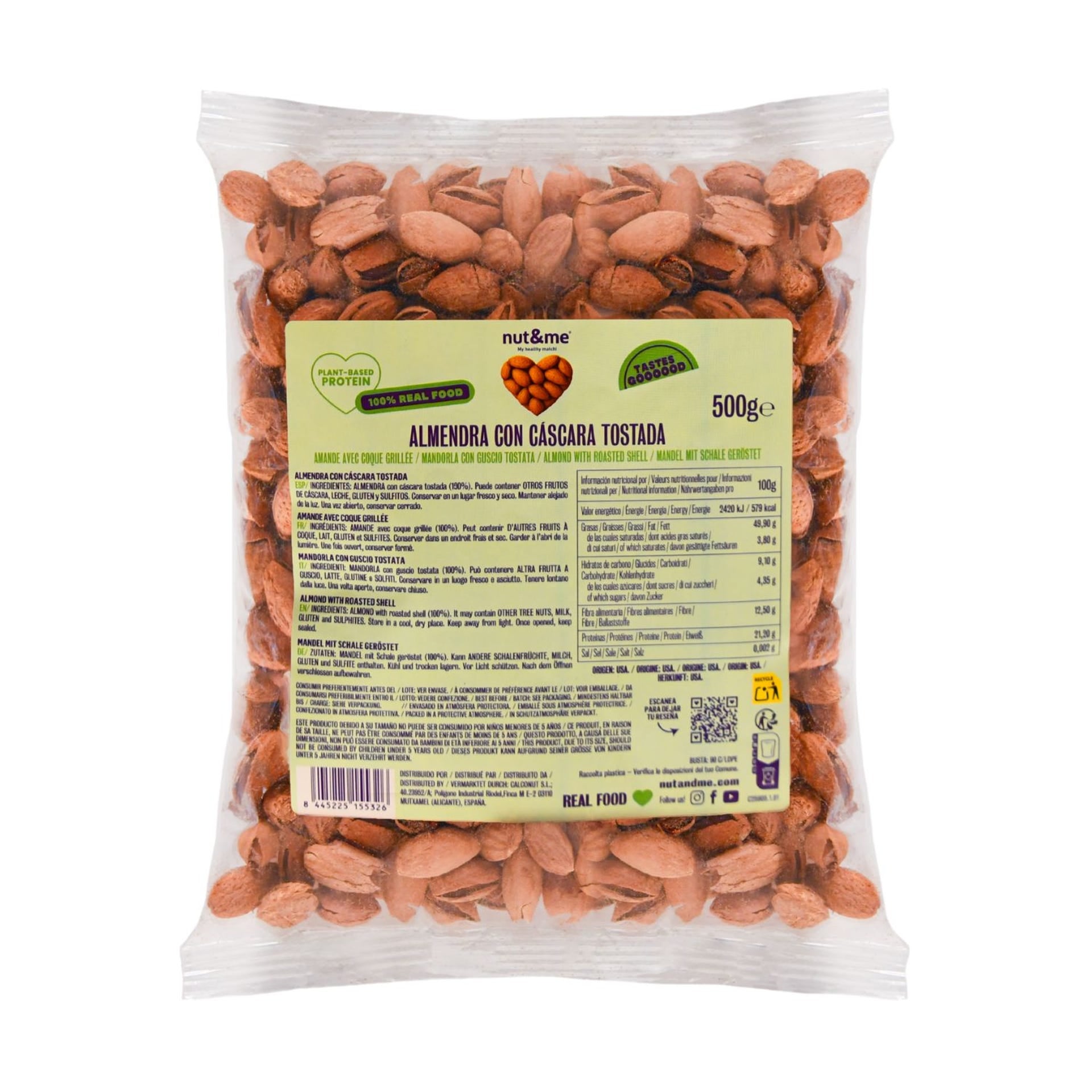 Almendra con cĂĄscra tostada 500g