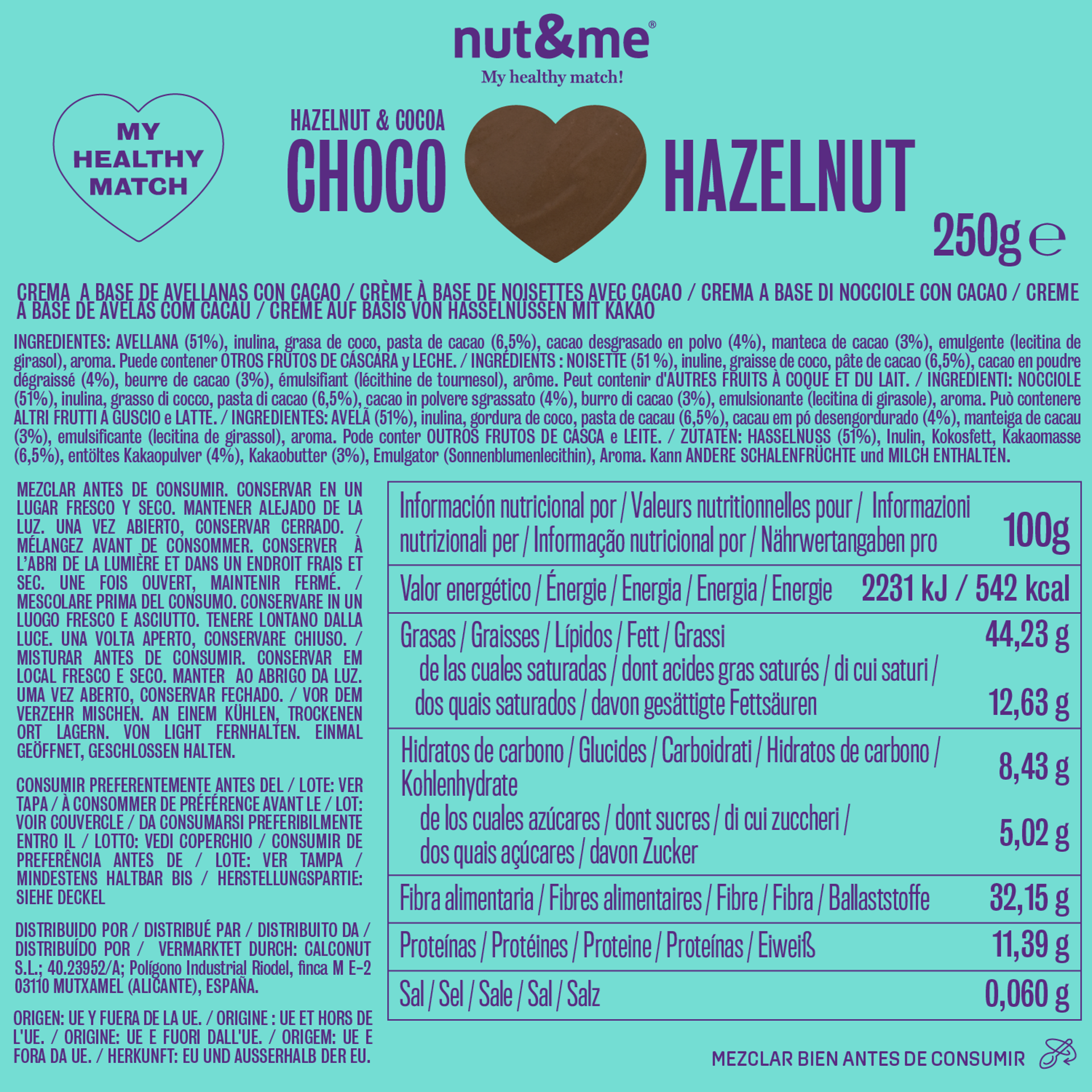 Crema de avellana y cacao 250g