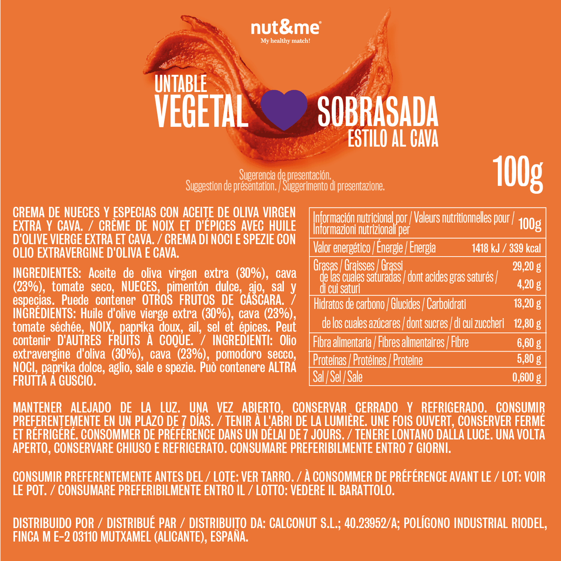 Pate estilo sobrasada vegetal al cava 100g