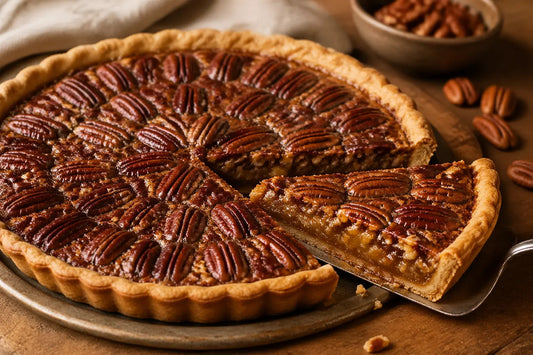 Pecan pie casera con pasta de dátil