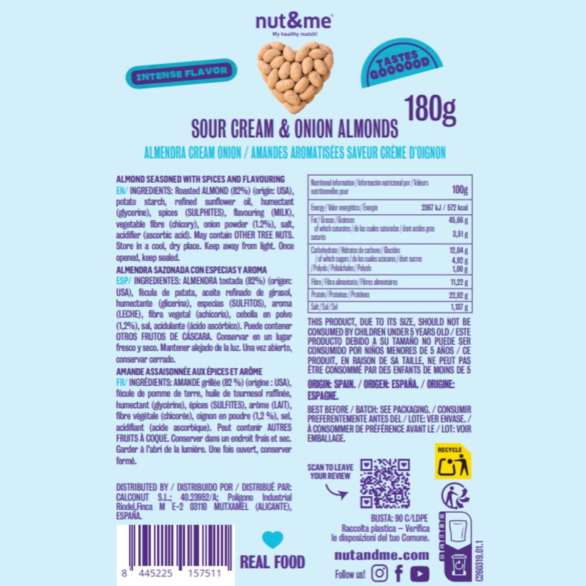 Almendra sabor cream onion 180g