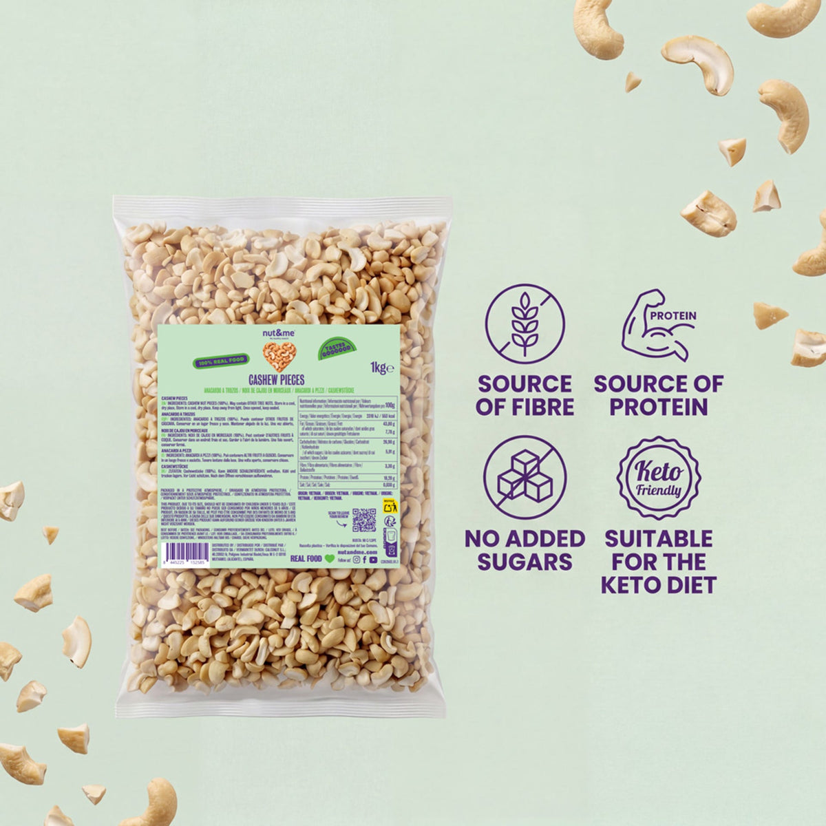 Anacardo natural a trozos 1kg