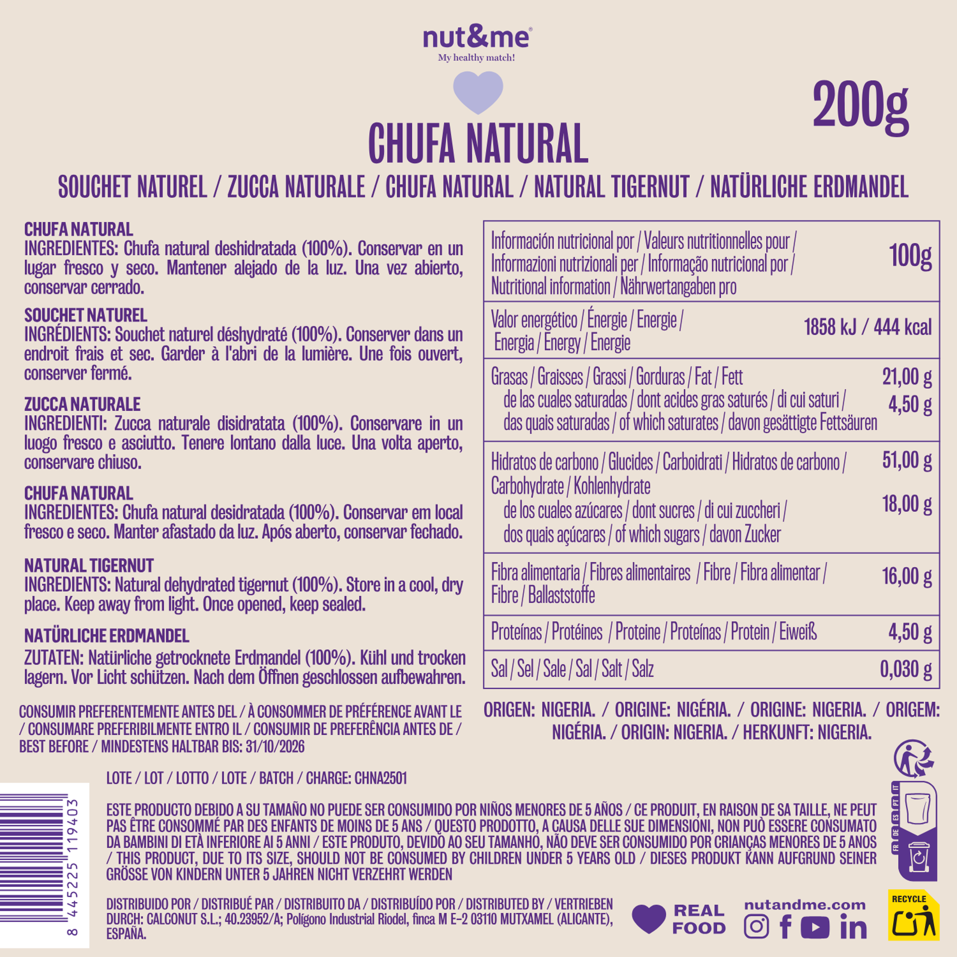 Chufa natural 200g