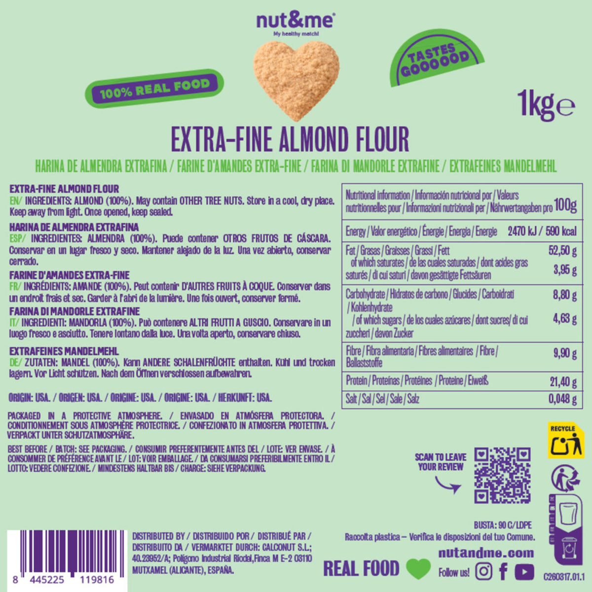 Harina de almendra extrafina 1kg
