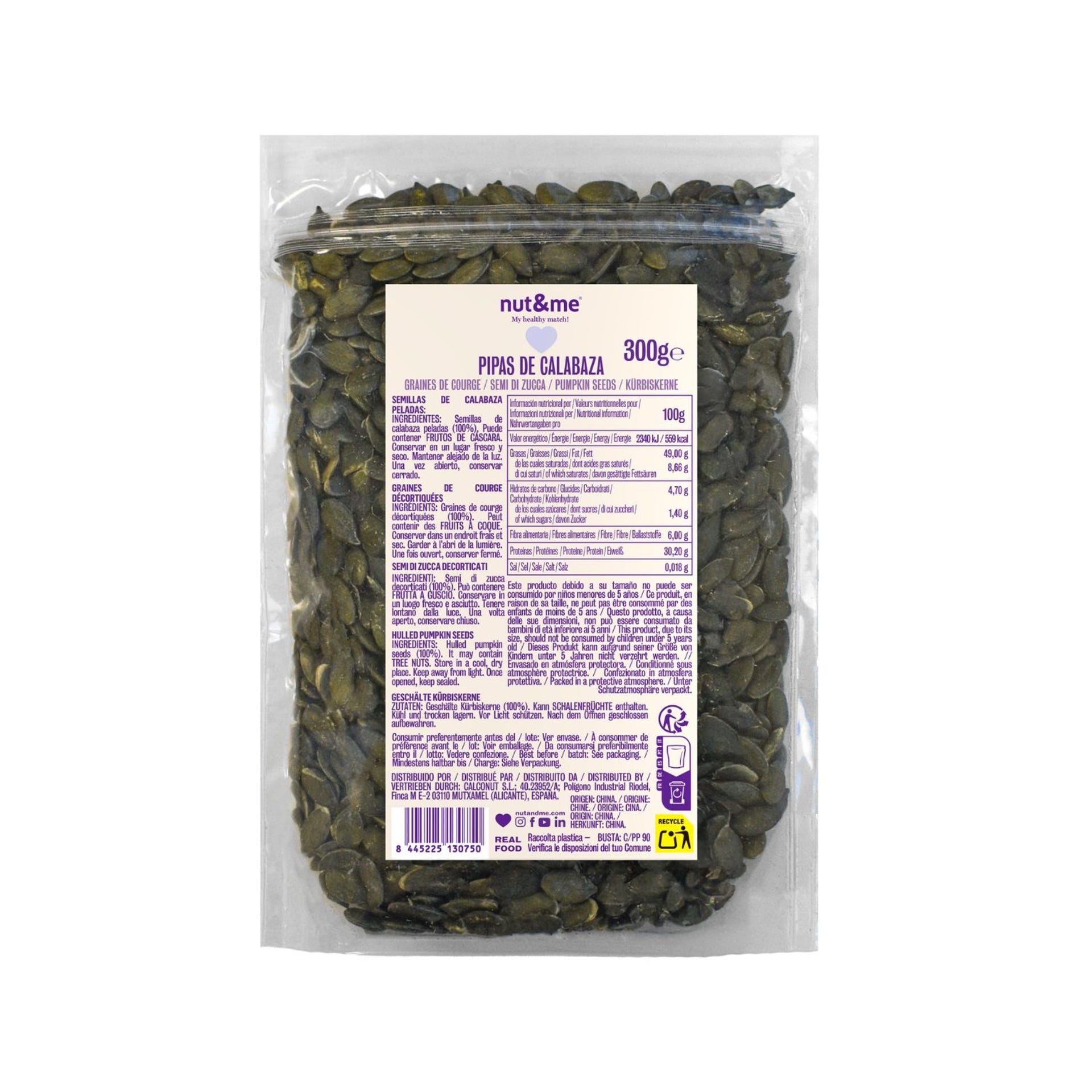 Pipas de calabaza peladas 300g