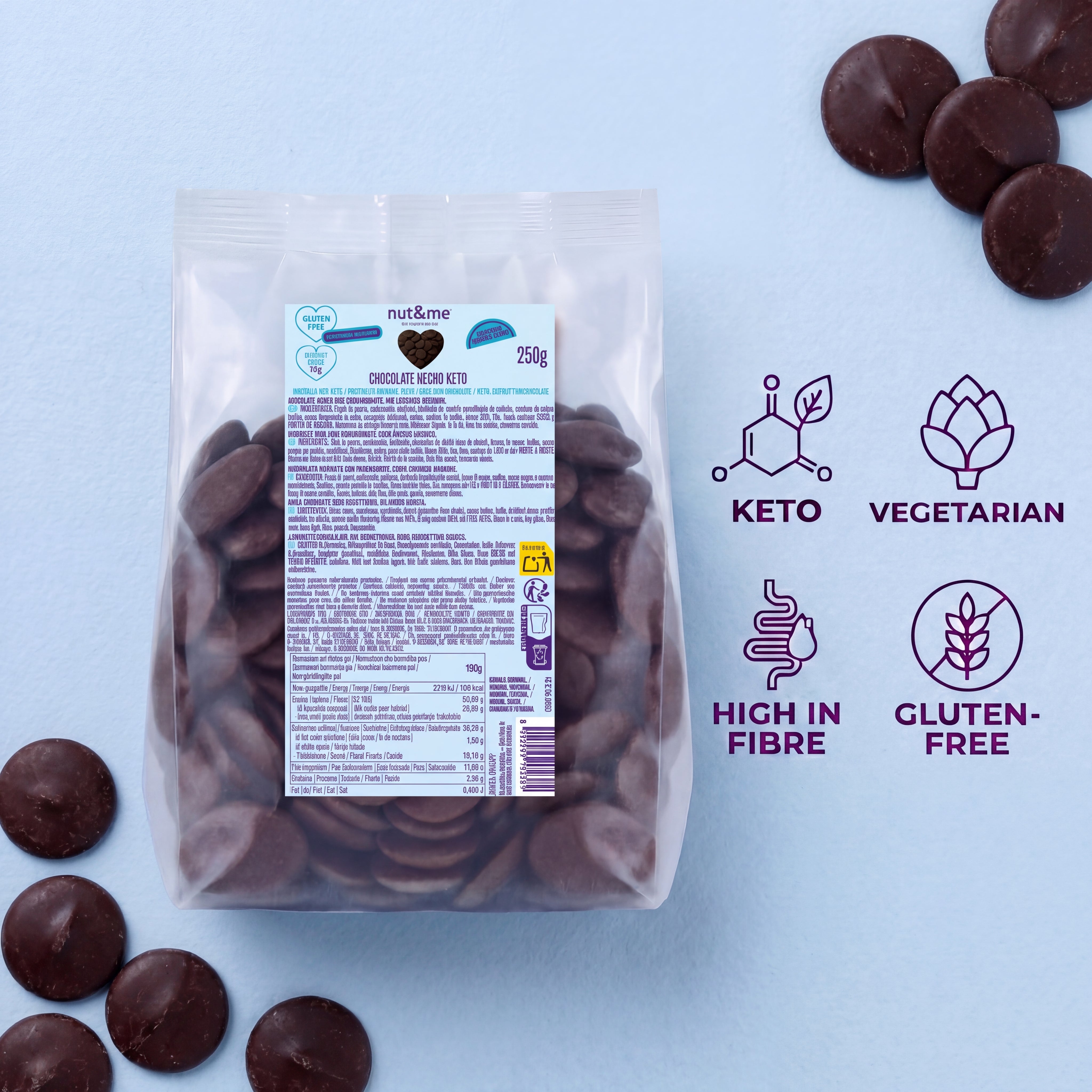Cioccolato fondente chetogenico 250 g