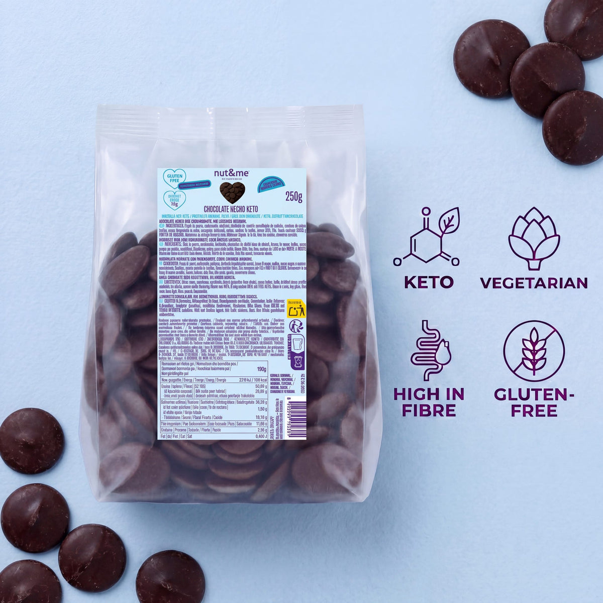 Chocolate negro keto 250g