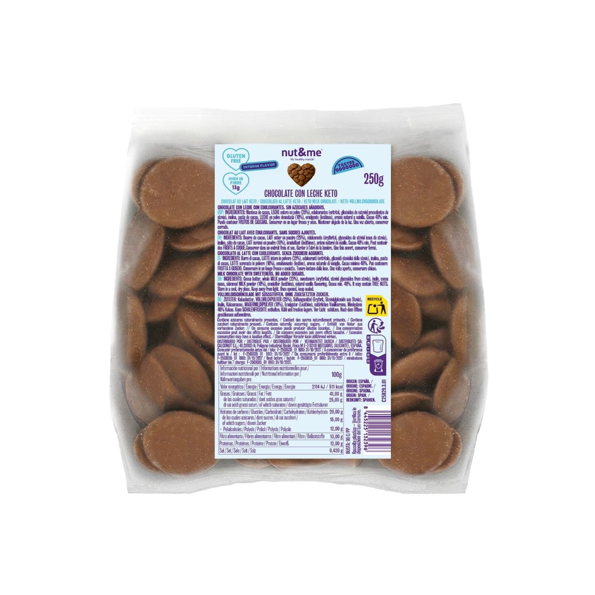 Chocolate con leche keto