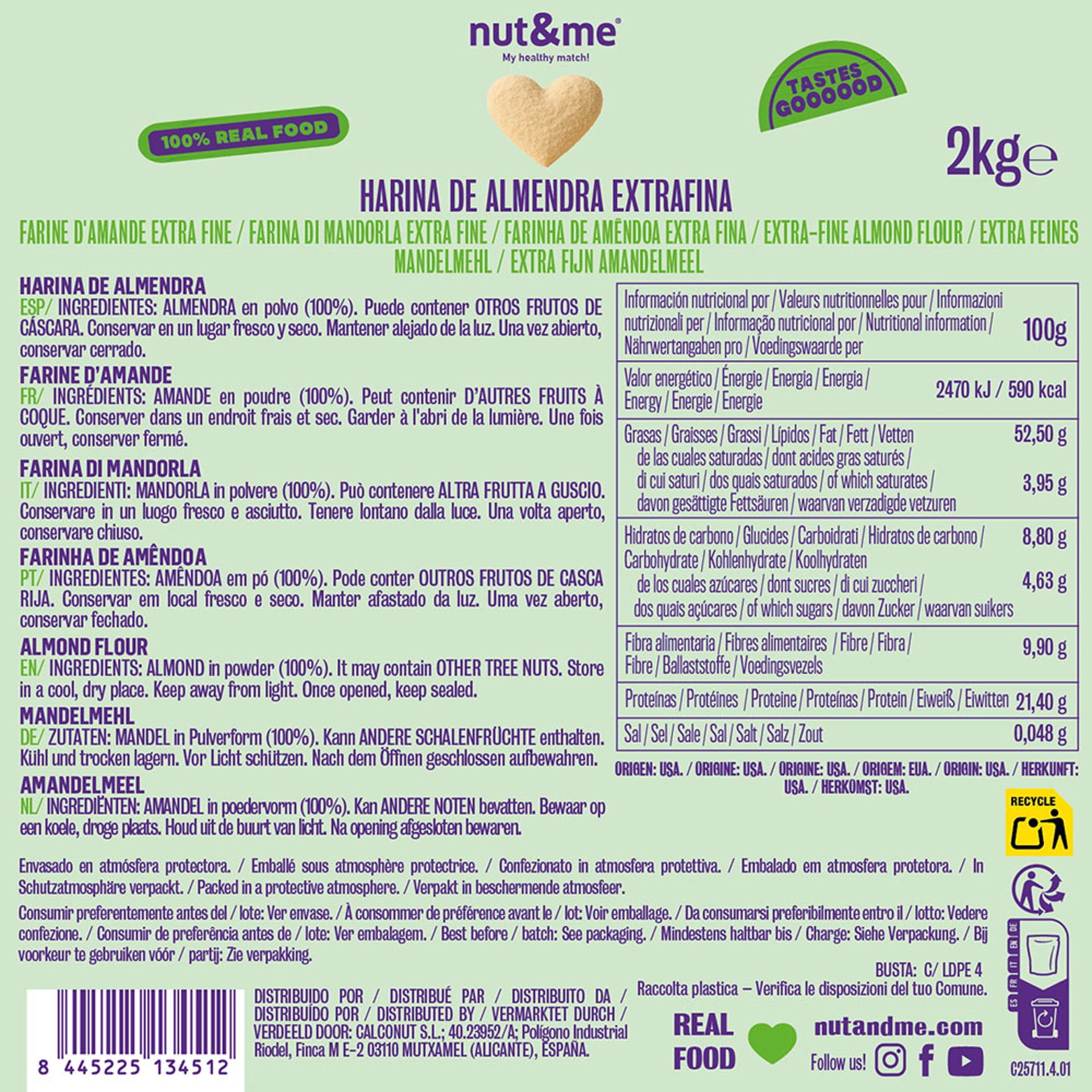 Harina de almendra extrafina 2kg