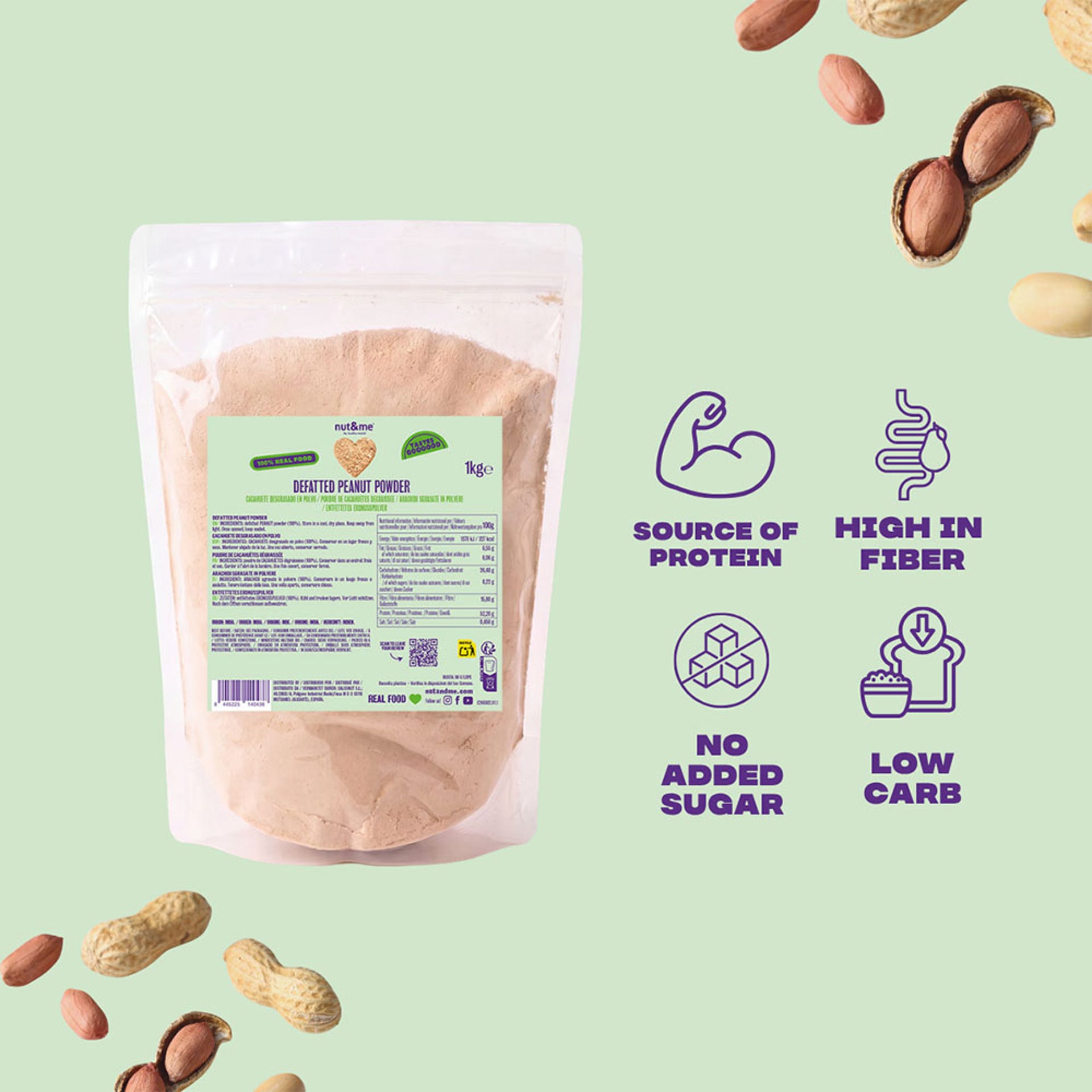 Polvo de cacahuete desgrasado 1kg  | Proteína de cacahuete