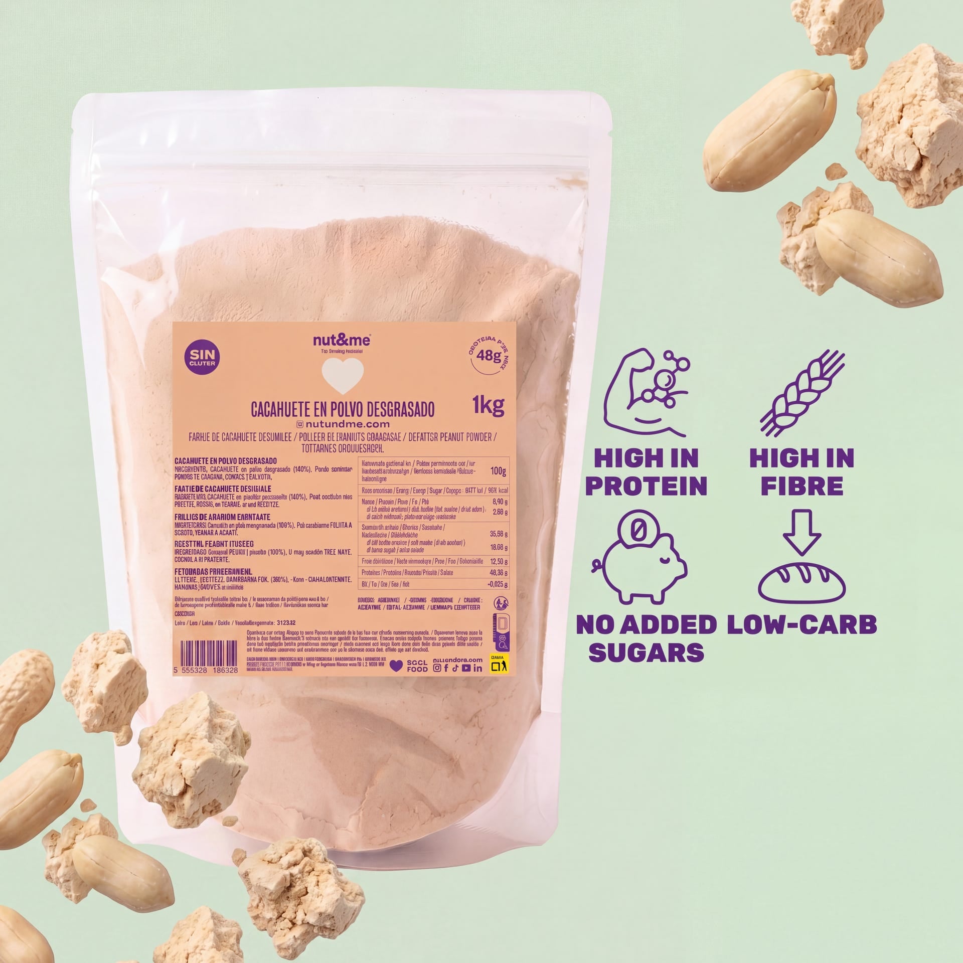 Polvo de cacahuete desgrasado 1kg