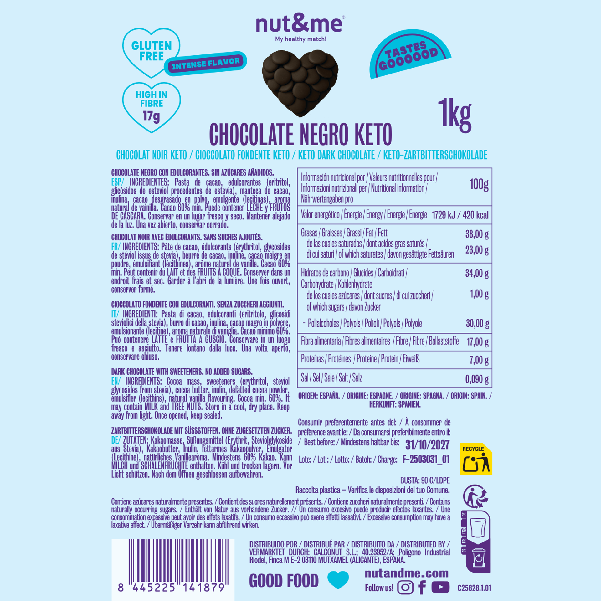 Chocolate negro keto