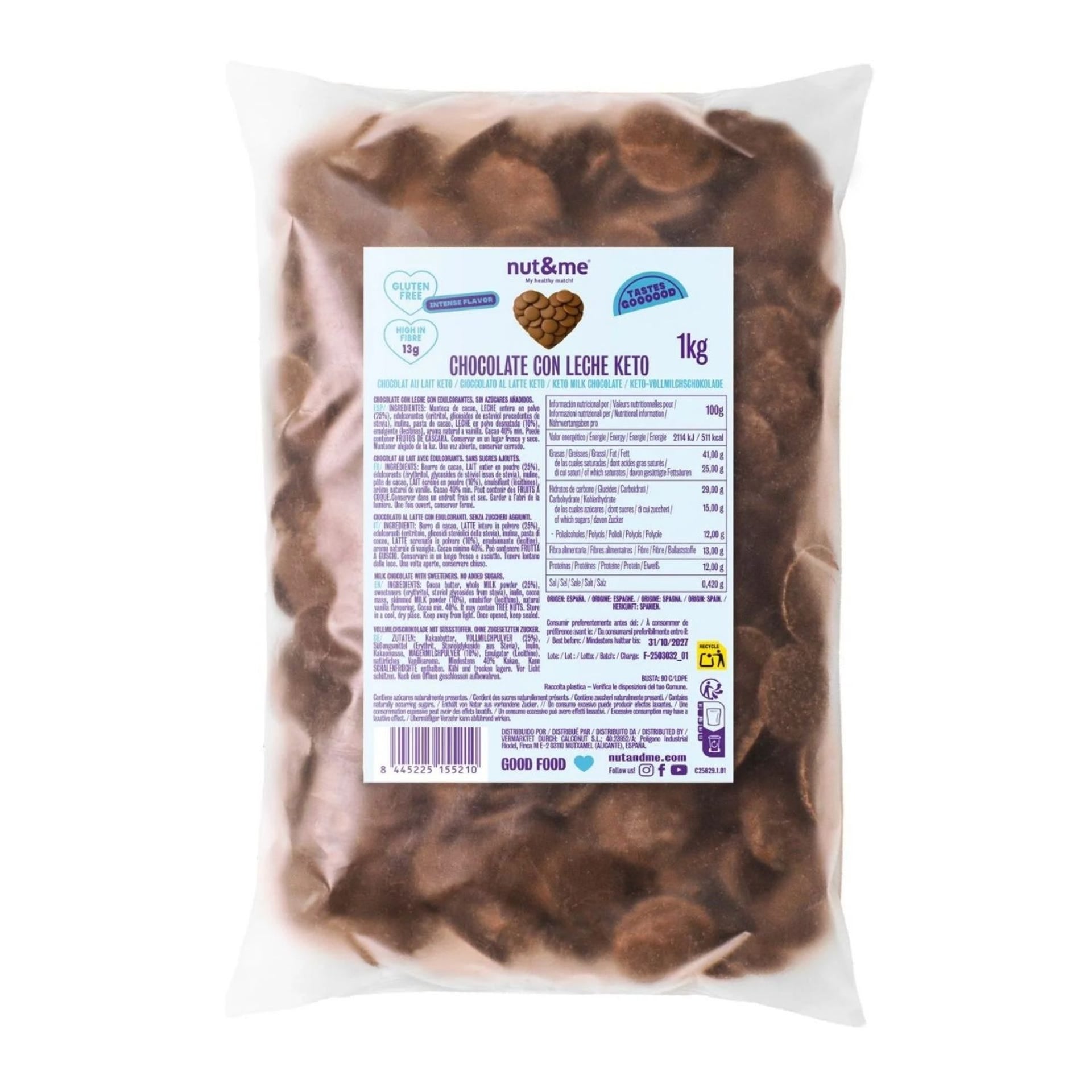 Chocolate con leche keto