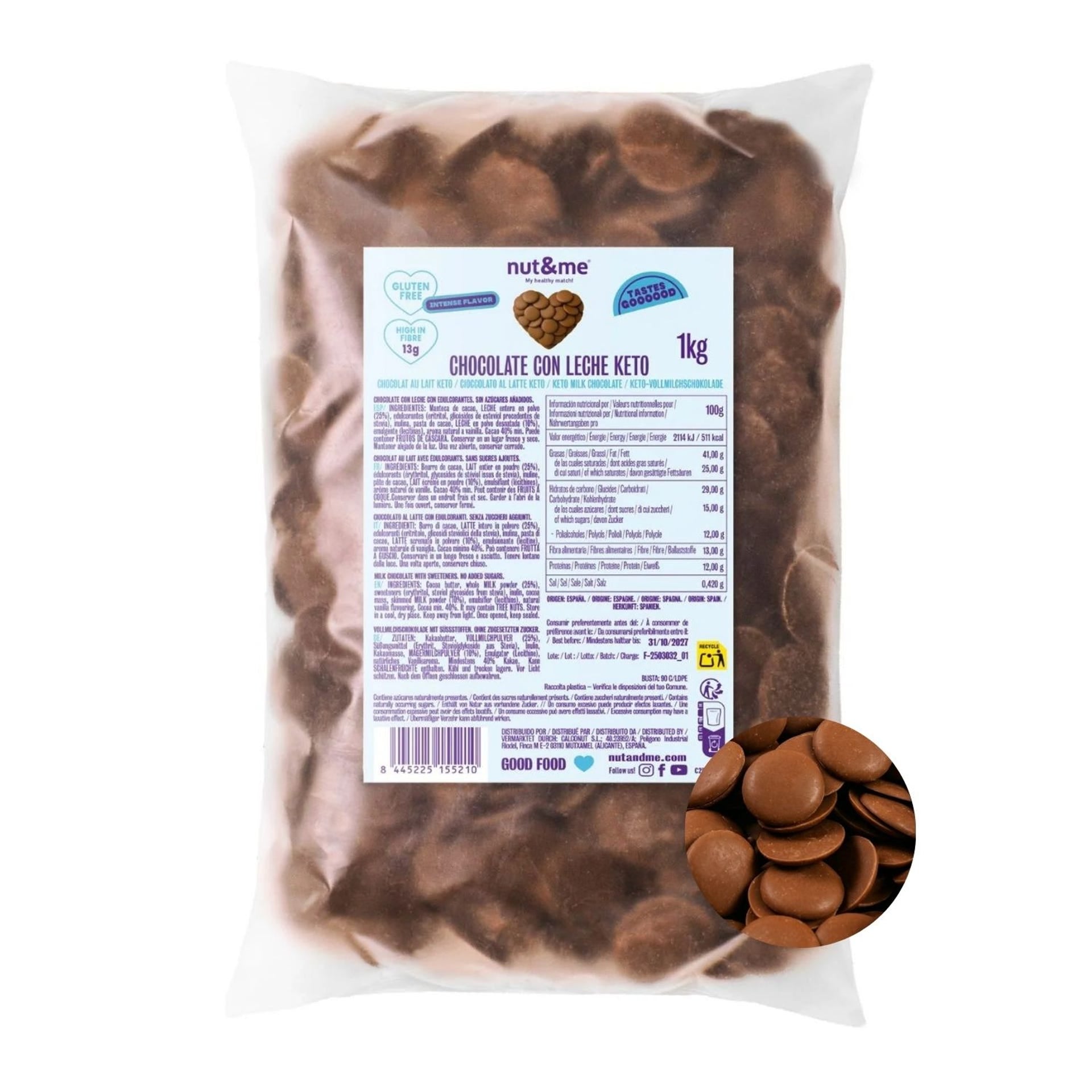 Chocolate con leche keto