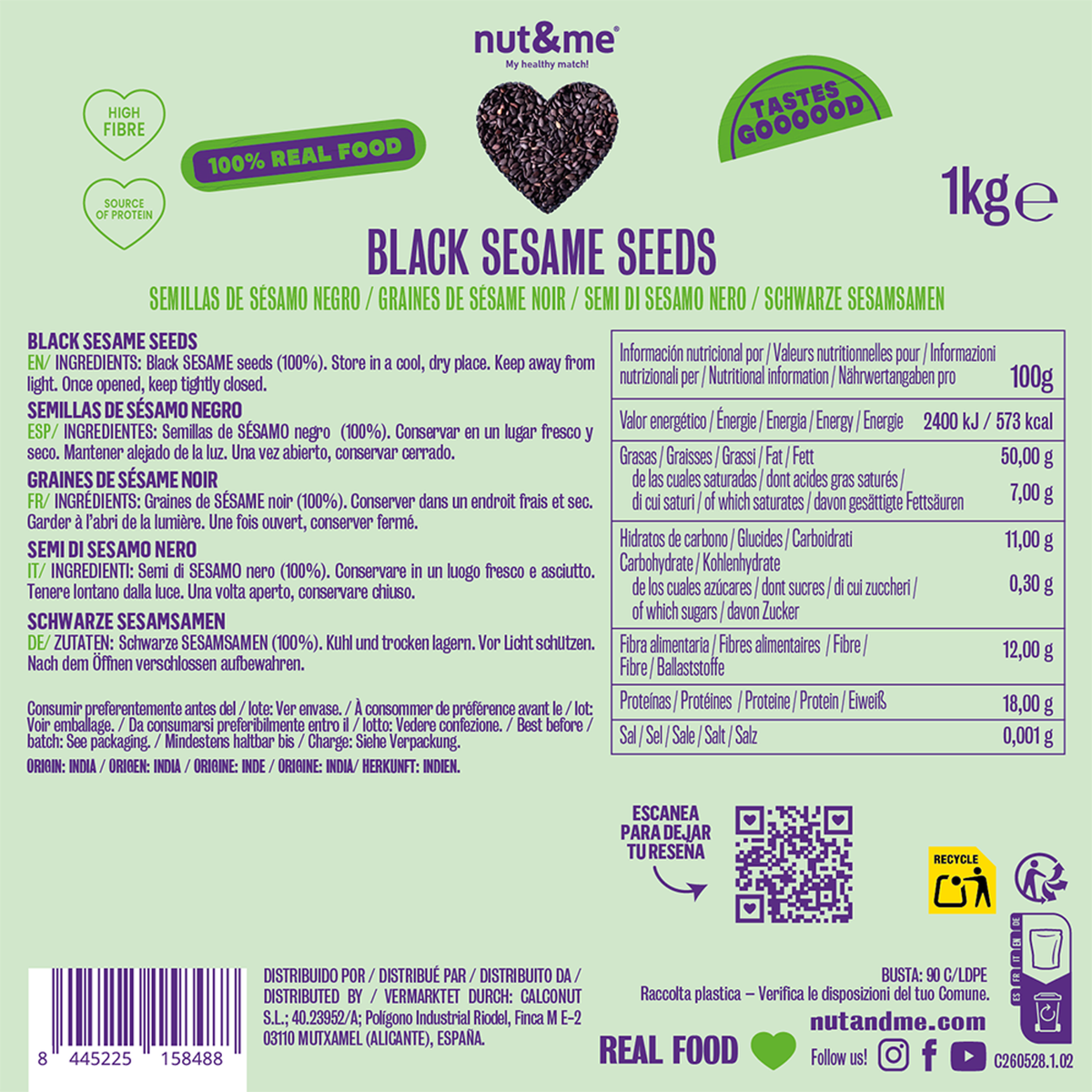 Semillas de sésamo negro 1kg