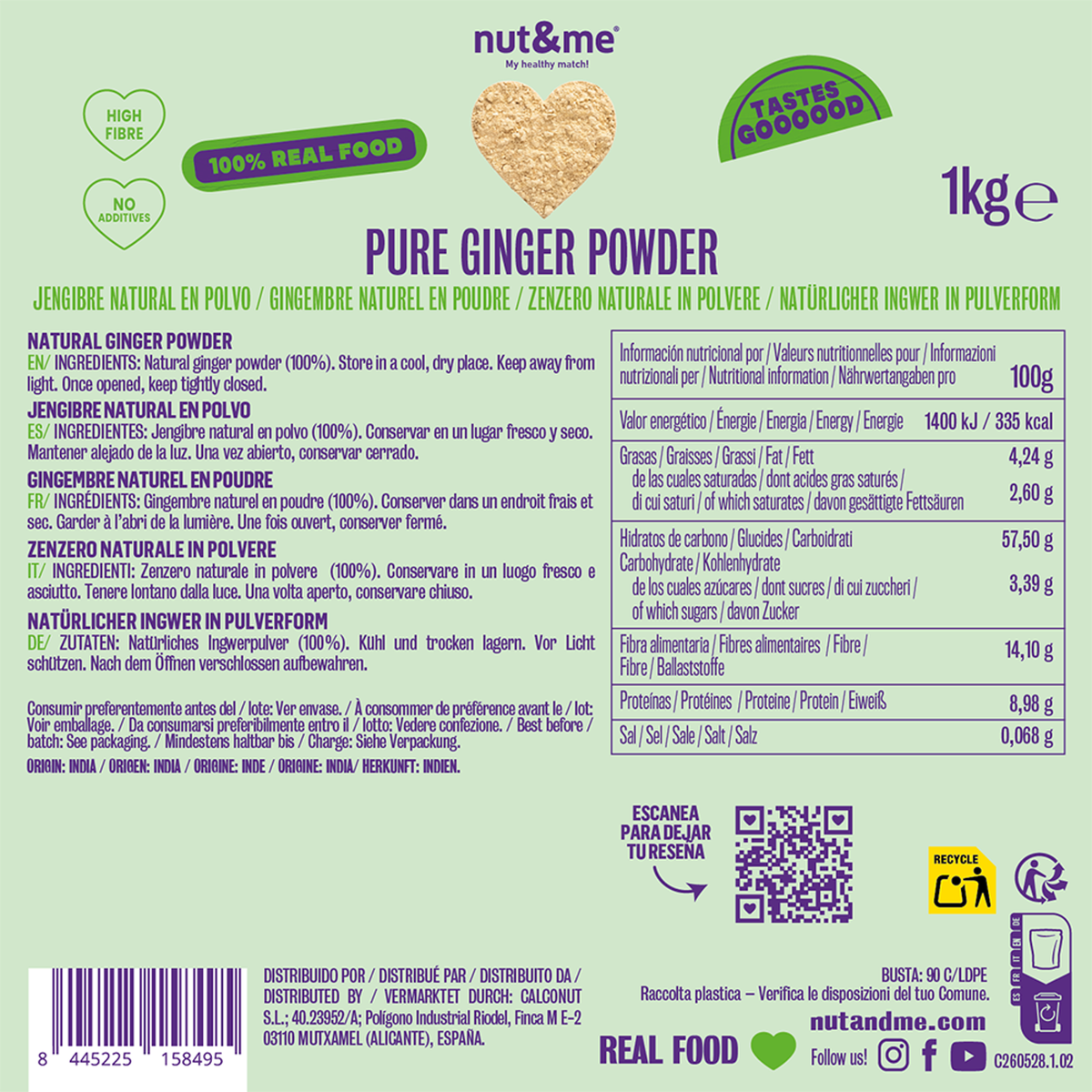 Jengibre en Polvo 1 kg – 100% Natural