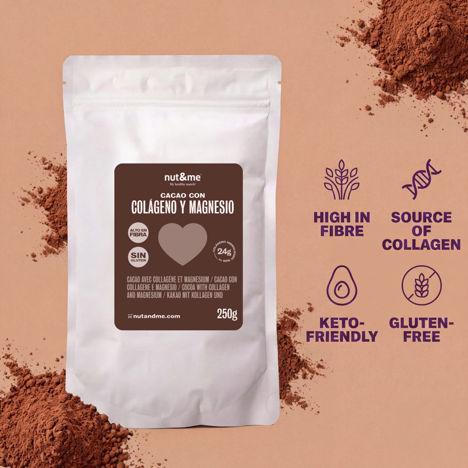 Cacao con colageno y magnesio 250g
