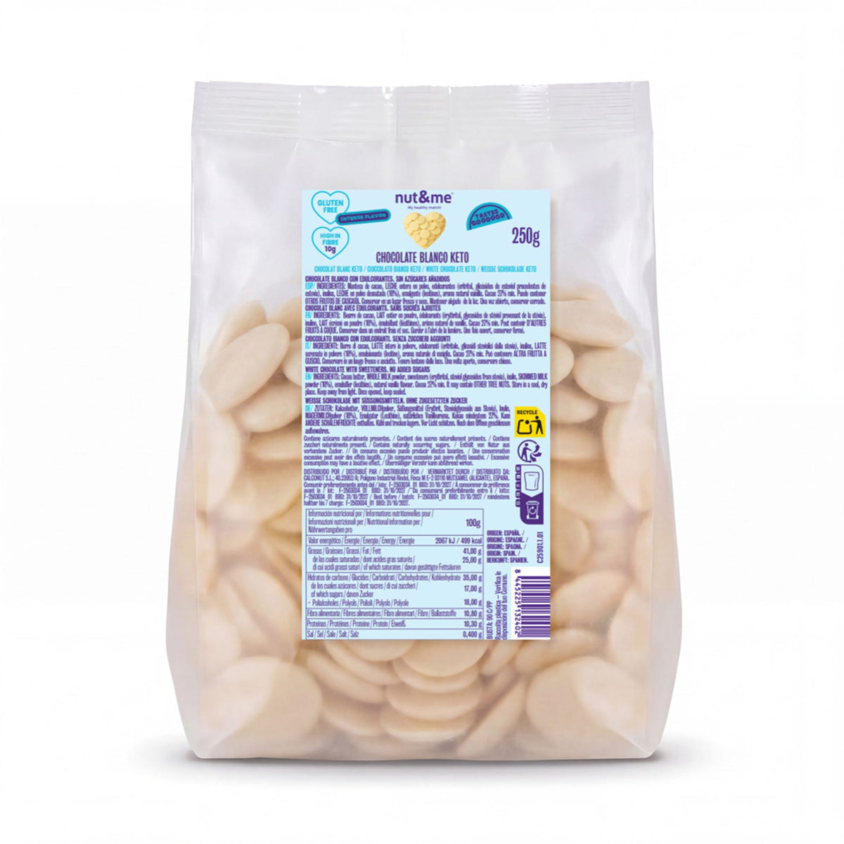 Chocolate blanco keto 250g