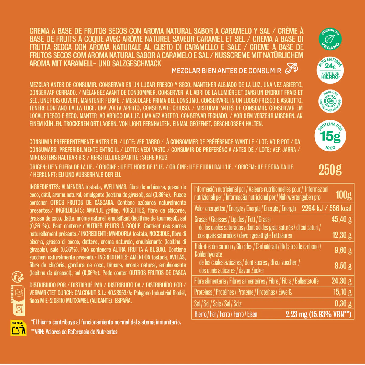 Crema sabor a caramelo salado Realfooding 250g