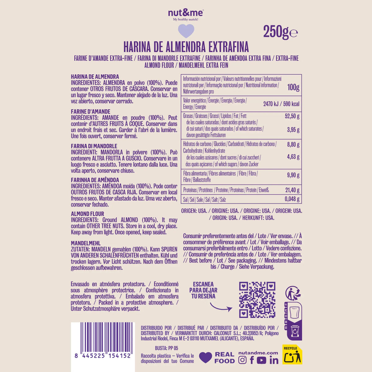 Harina de almendra extrafina 250gr