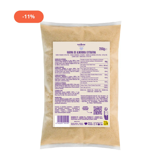 Pack 4 unidades de Harina de Almendra 250g (1 kg) nutandme