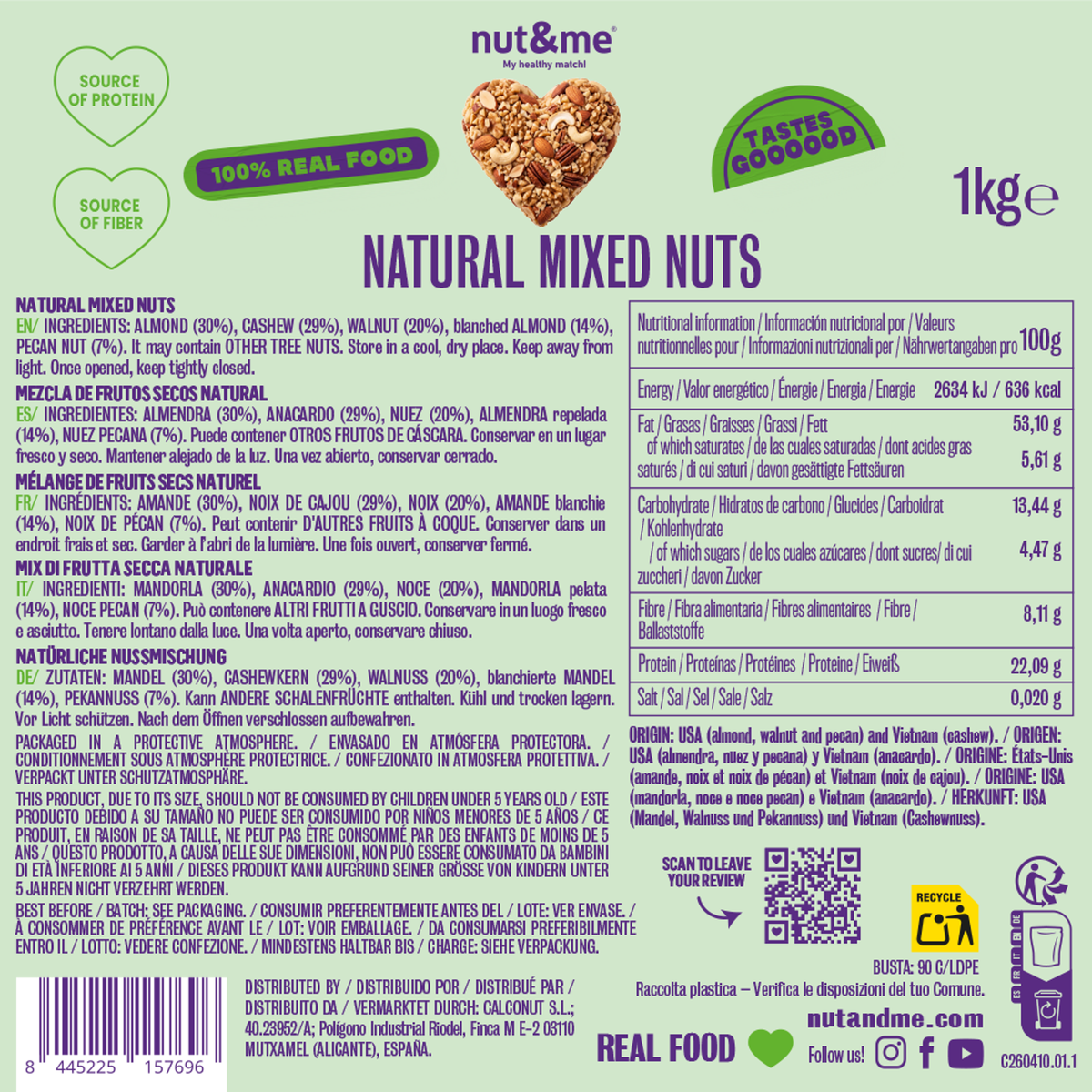 Mix natural frutos secos 1kg
