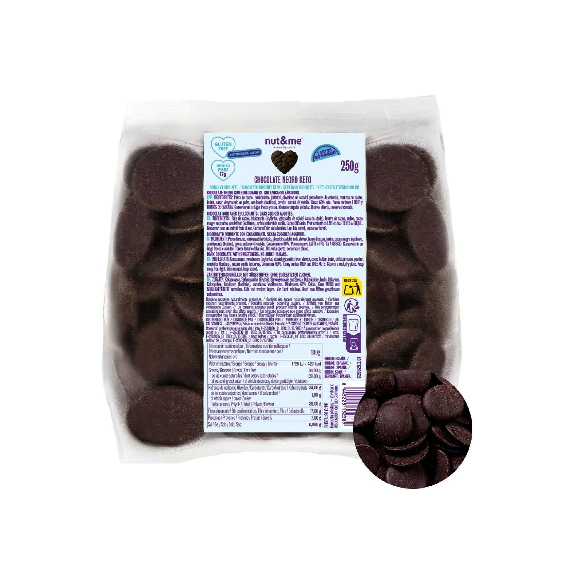 Chocolate negro keto