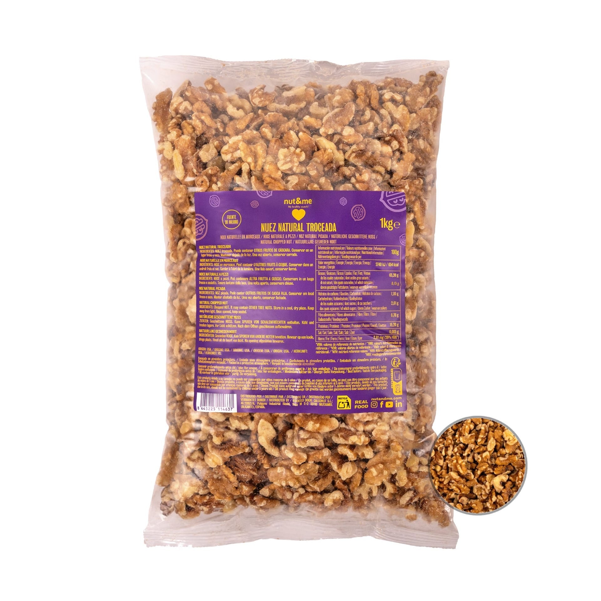 Nuez natural a trozos