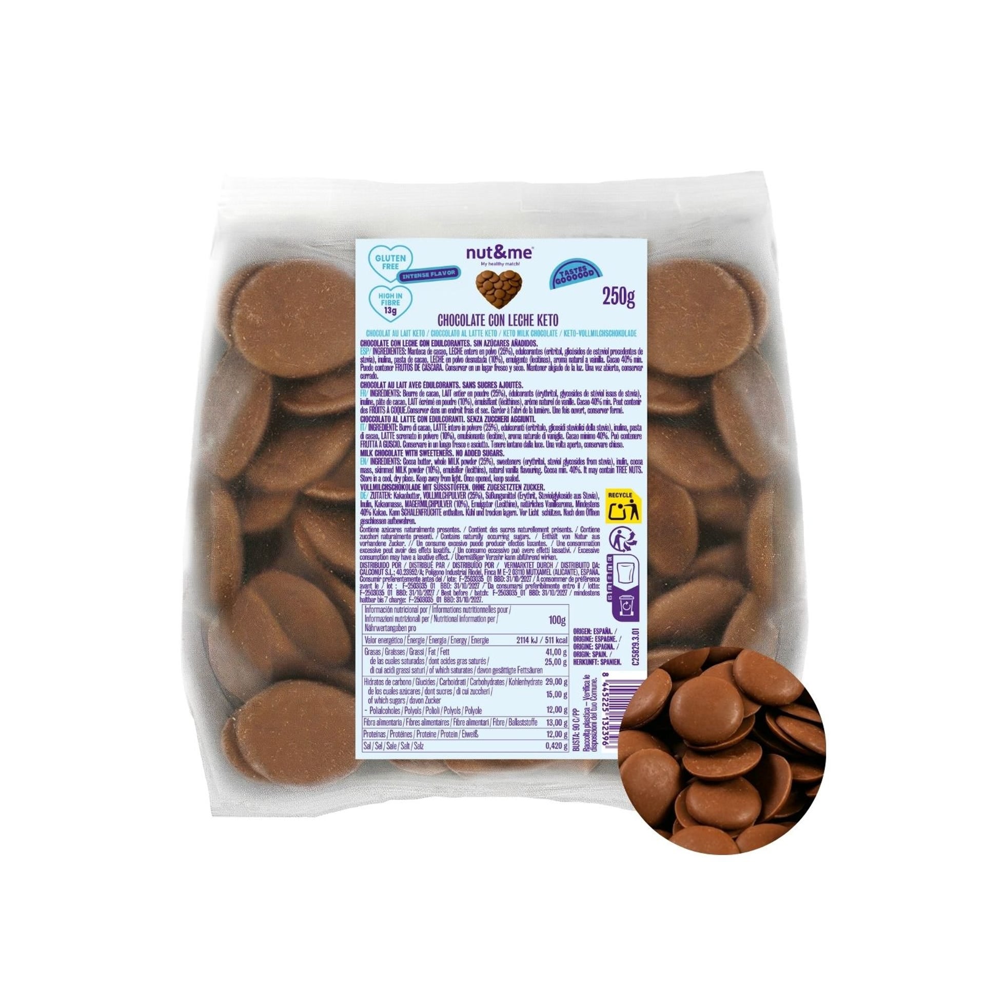 Chocolate con leche keto