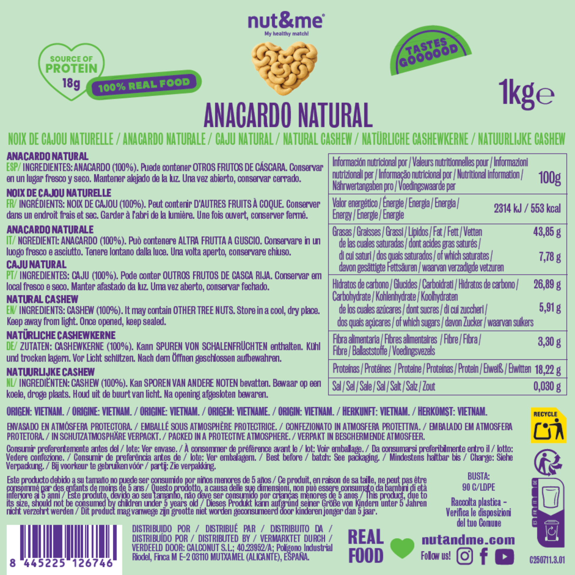 Anacardo natural 1kg