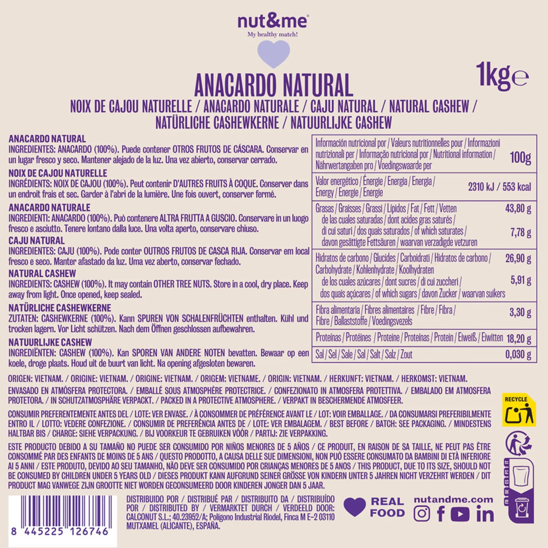 Anacardo natural 1kg