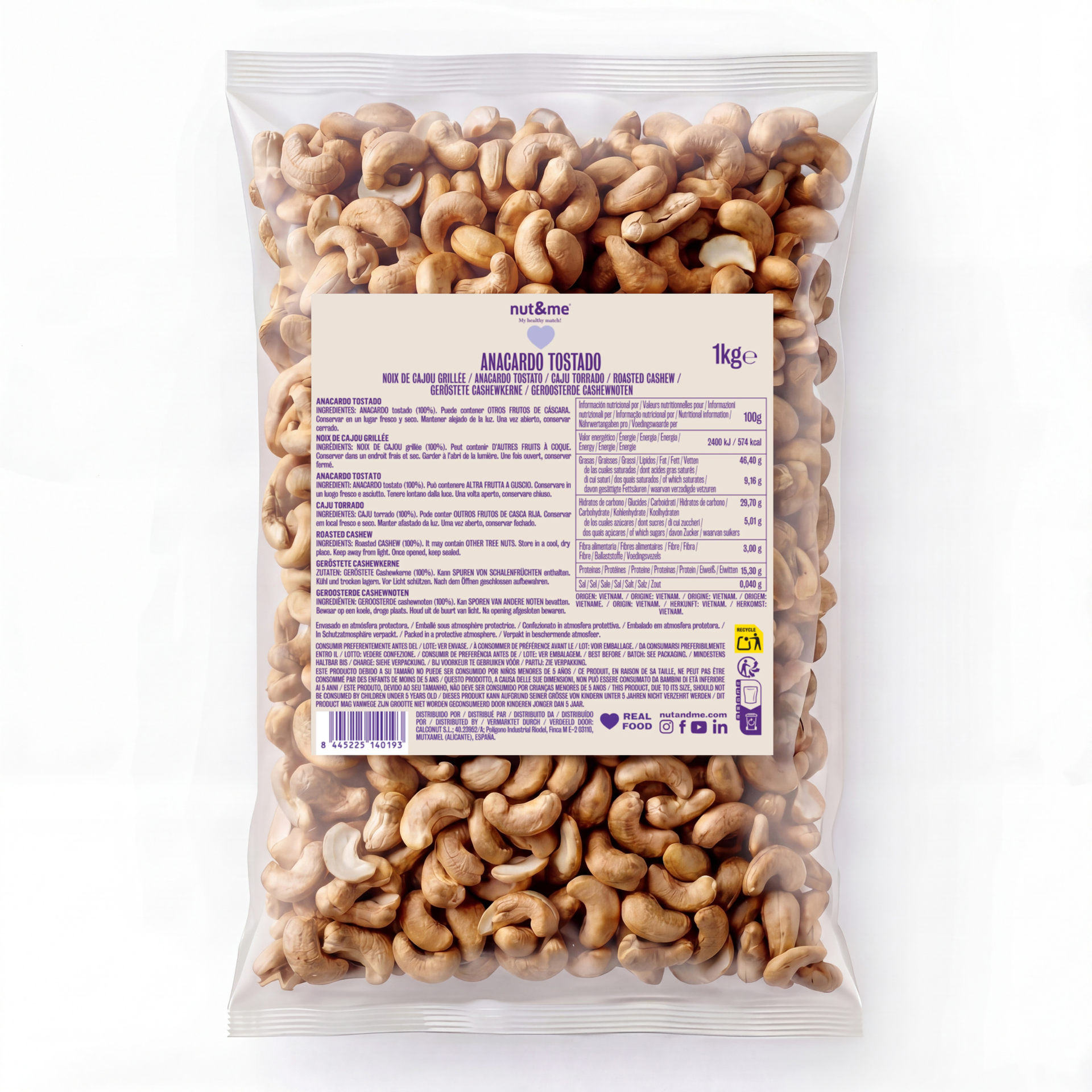 Anacardo tostado 1kg